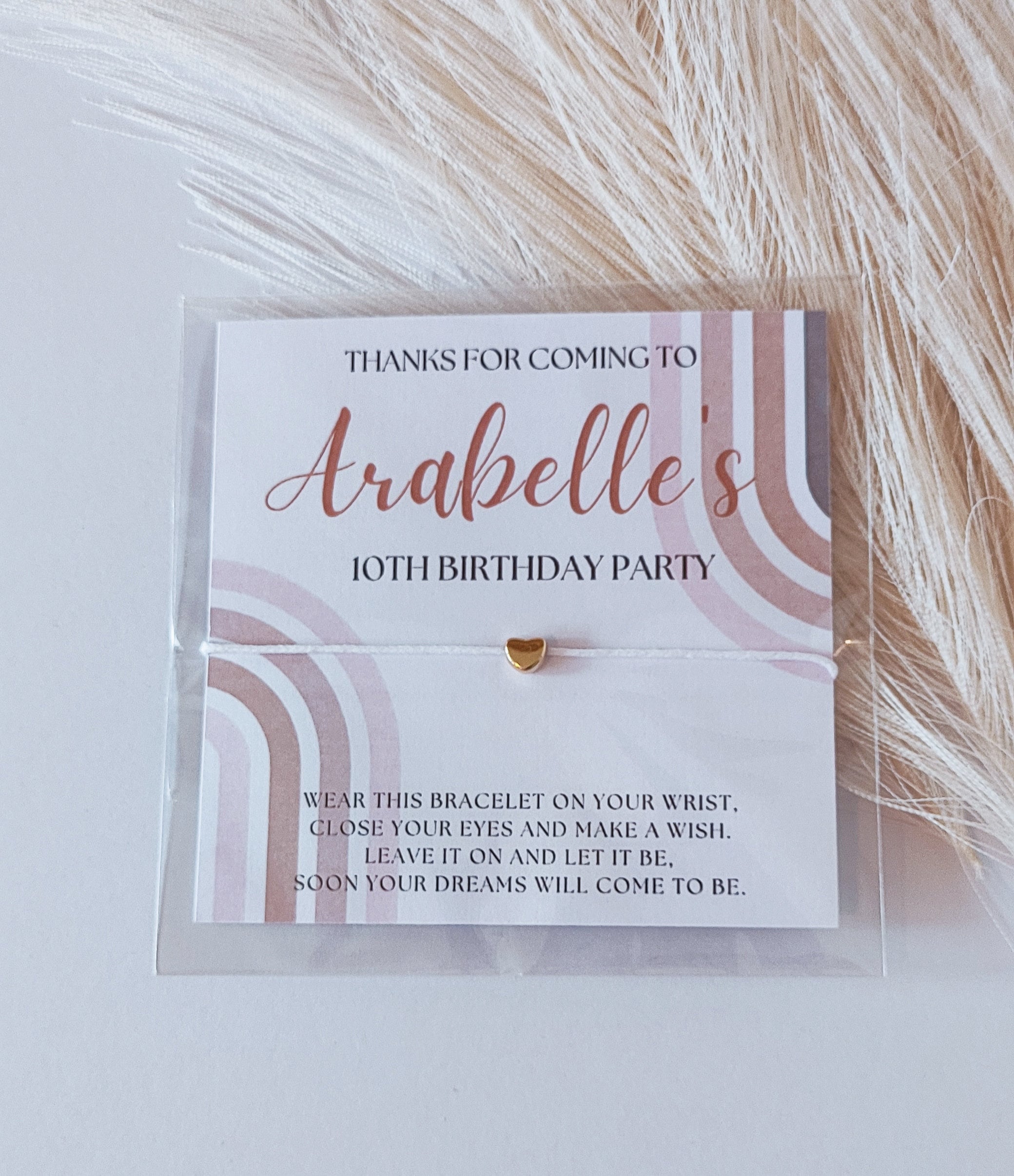 Boho Rainbow Personalized Wish Bracelet Party Favor