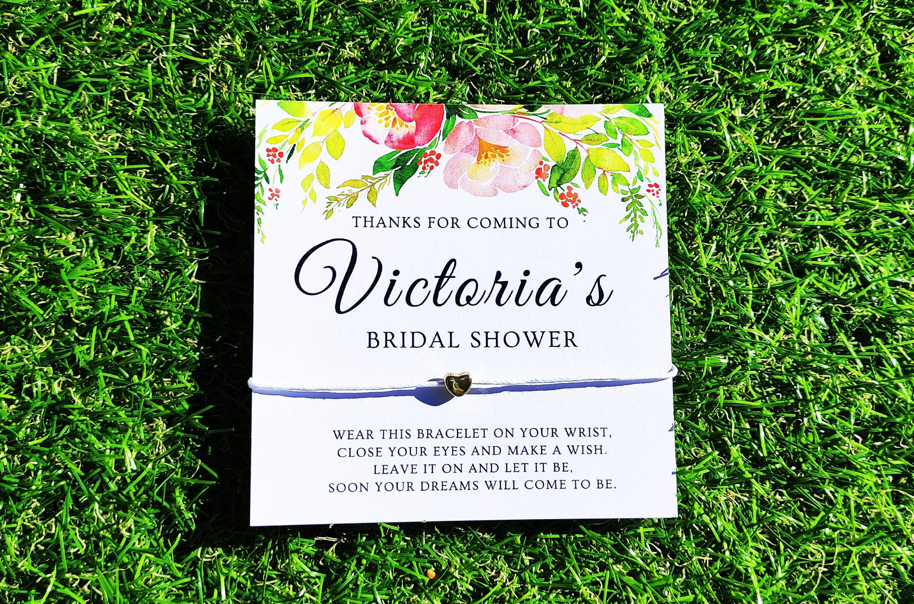 Floral Bridal Shower Wish Bracelet Favors