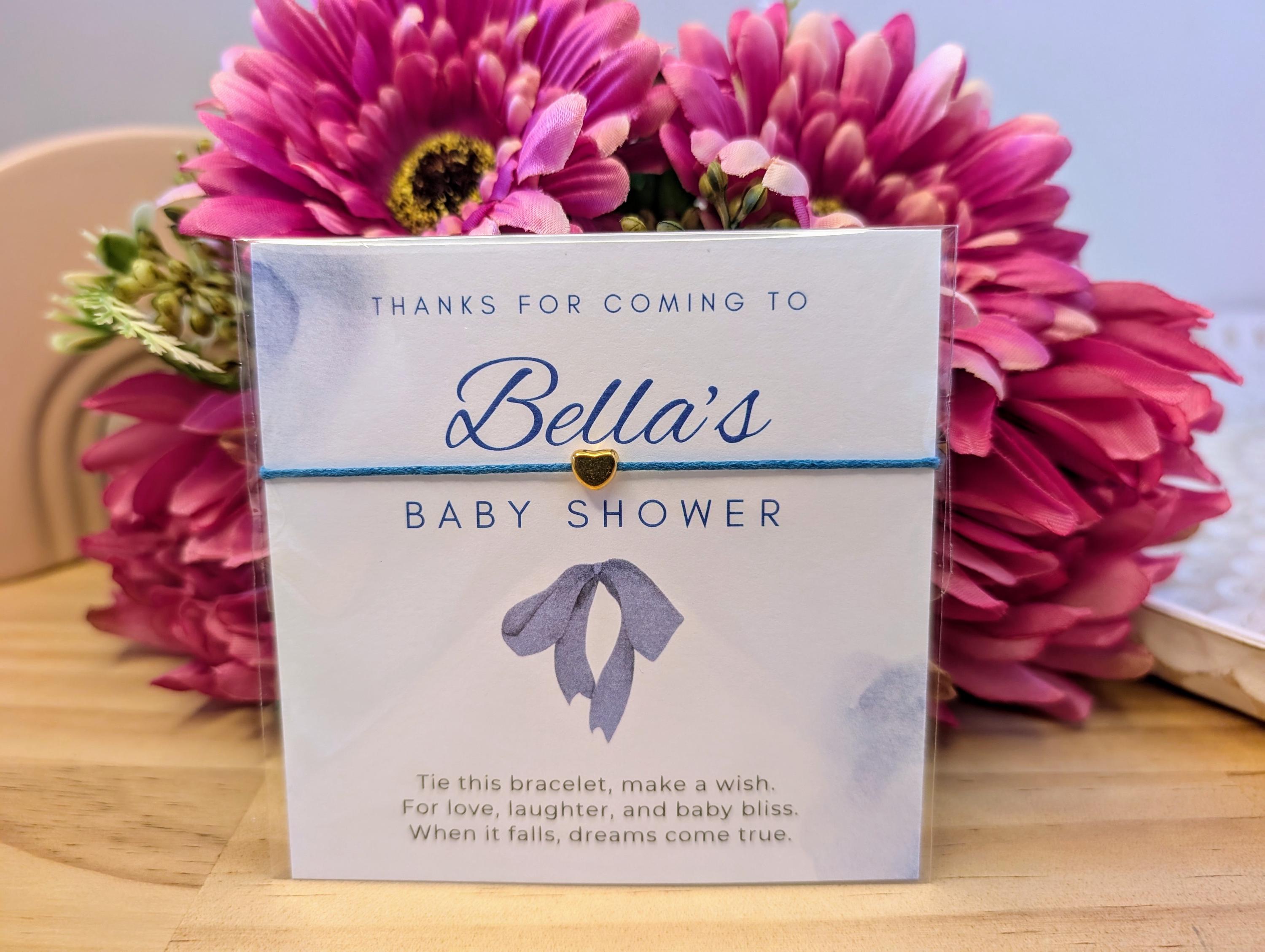 Personalized Baby Boy Shower Wish Bracelet Favors