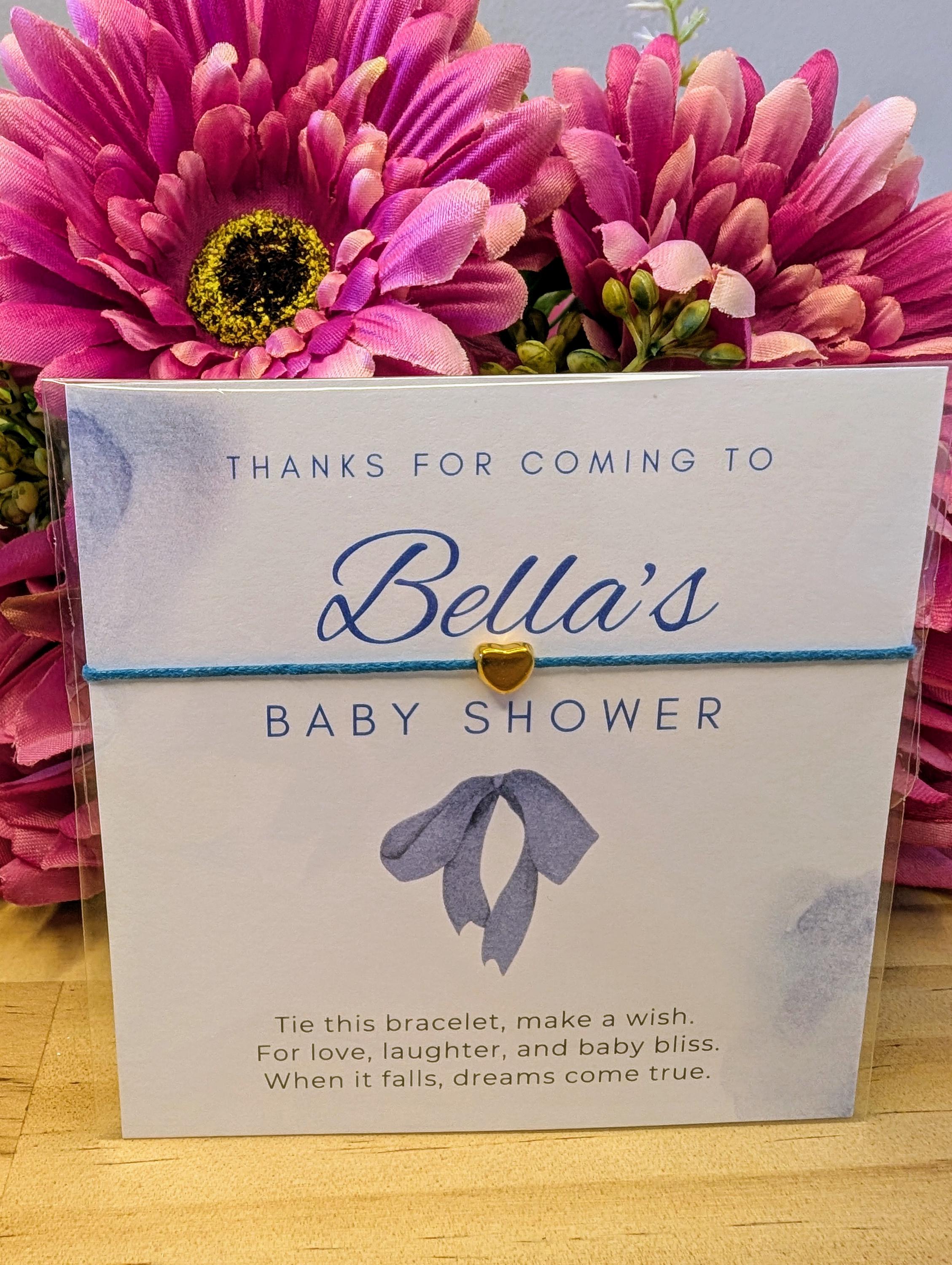 Personalized Baby Boy Shower Wish Bracelet Favors