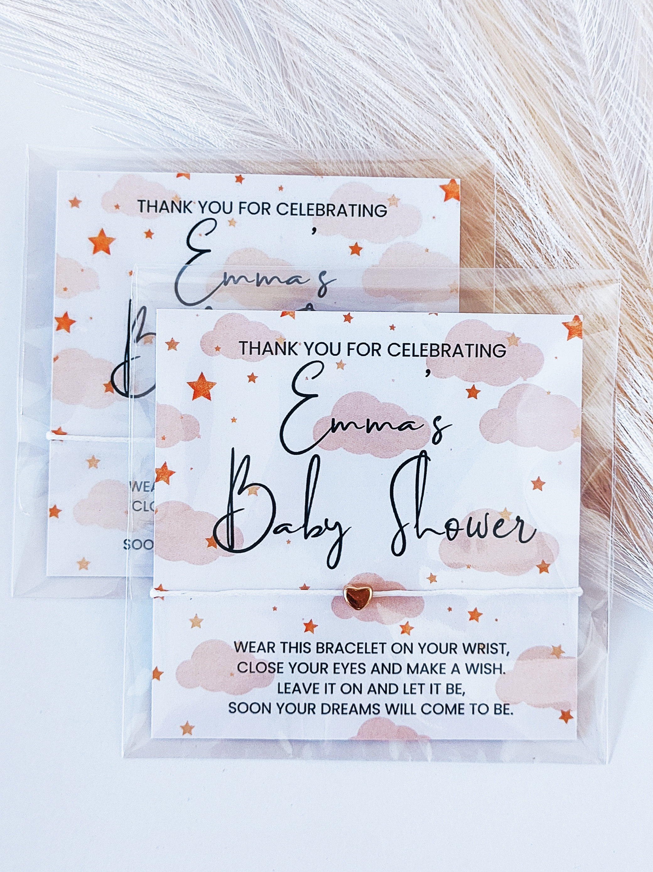 Personalized Baby Shower Wish Bracelet Favors