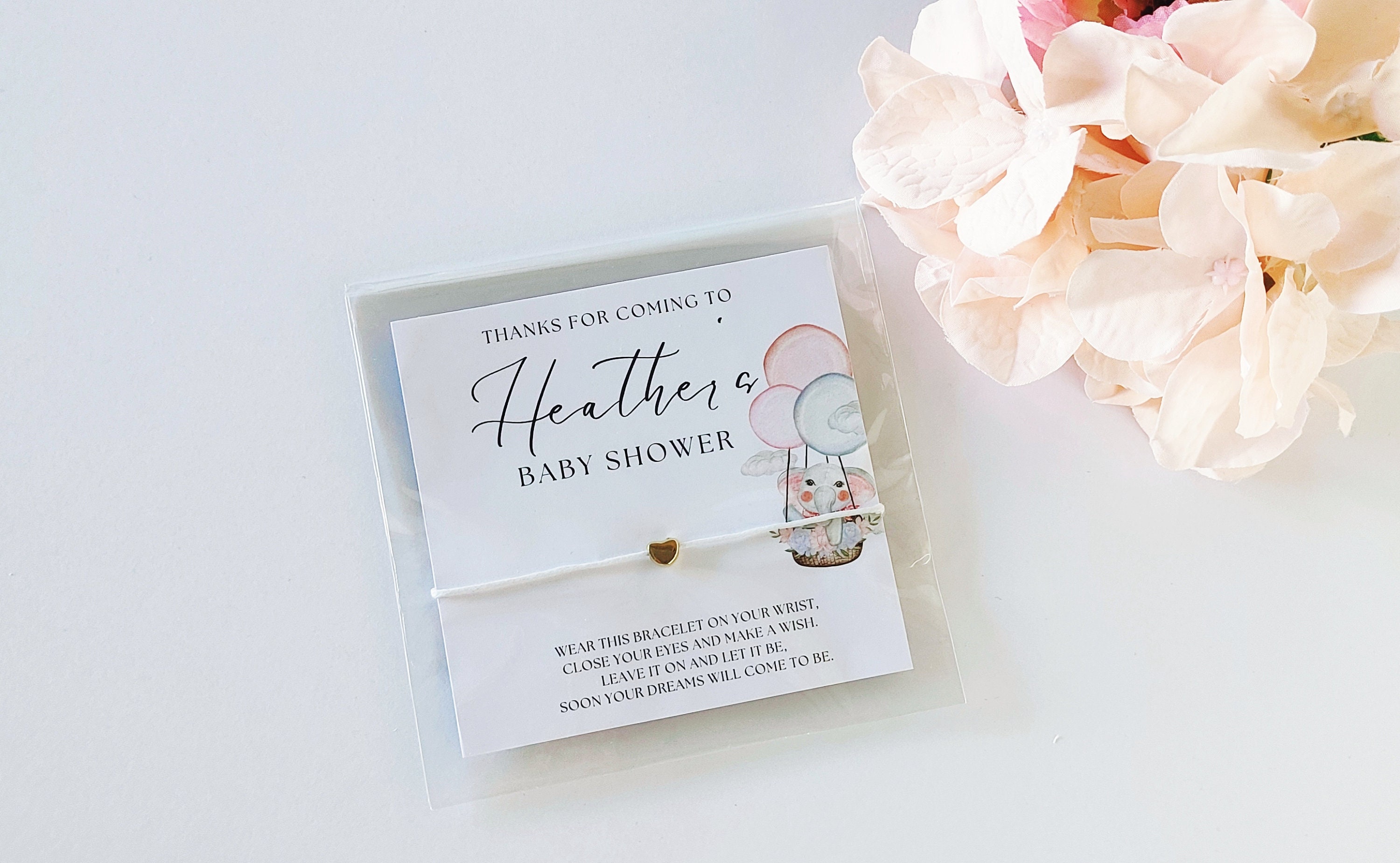 Personalized Baby Shower Wish Bracelet Favors