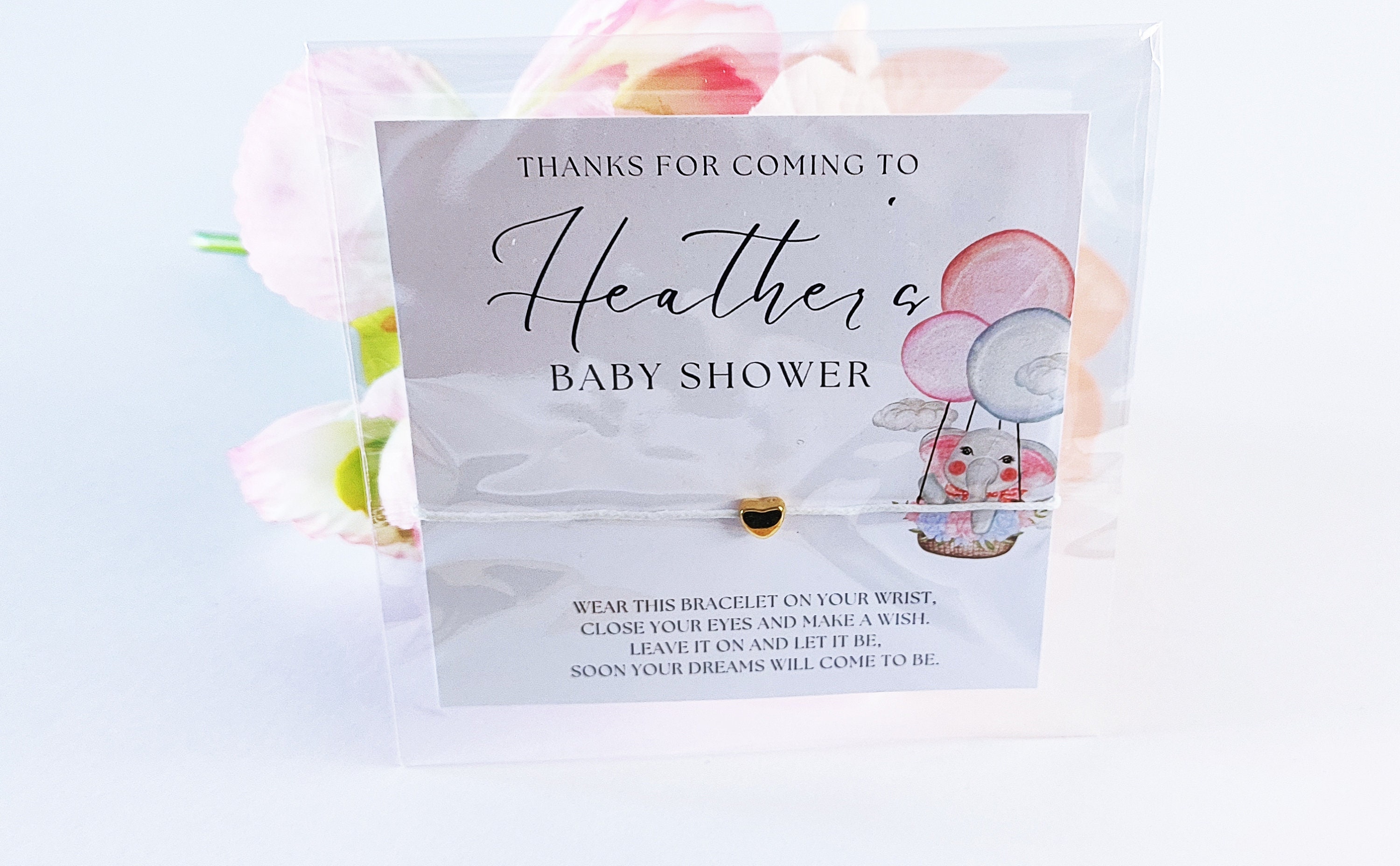 Personalized Baby Shower Wish Bracelet Favors