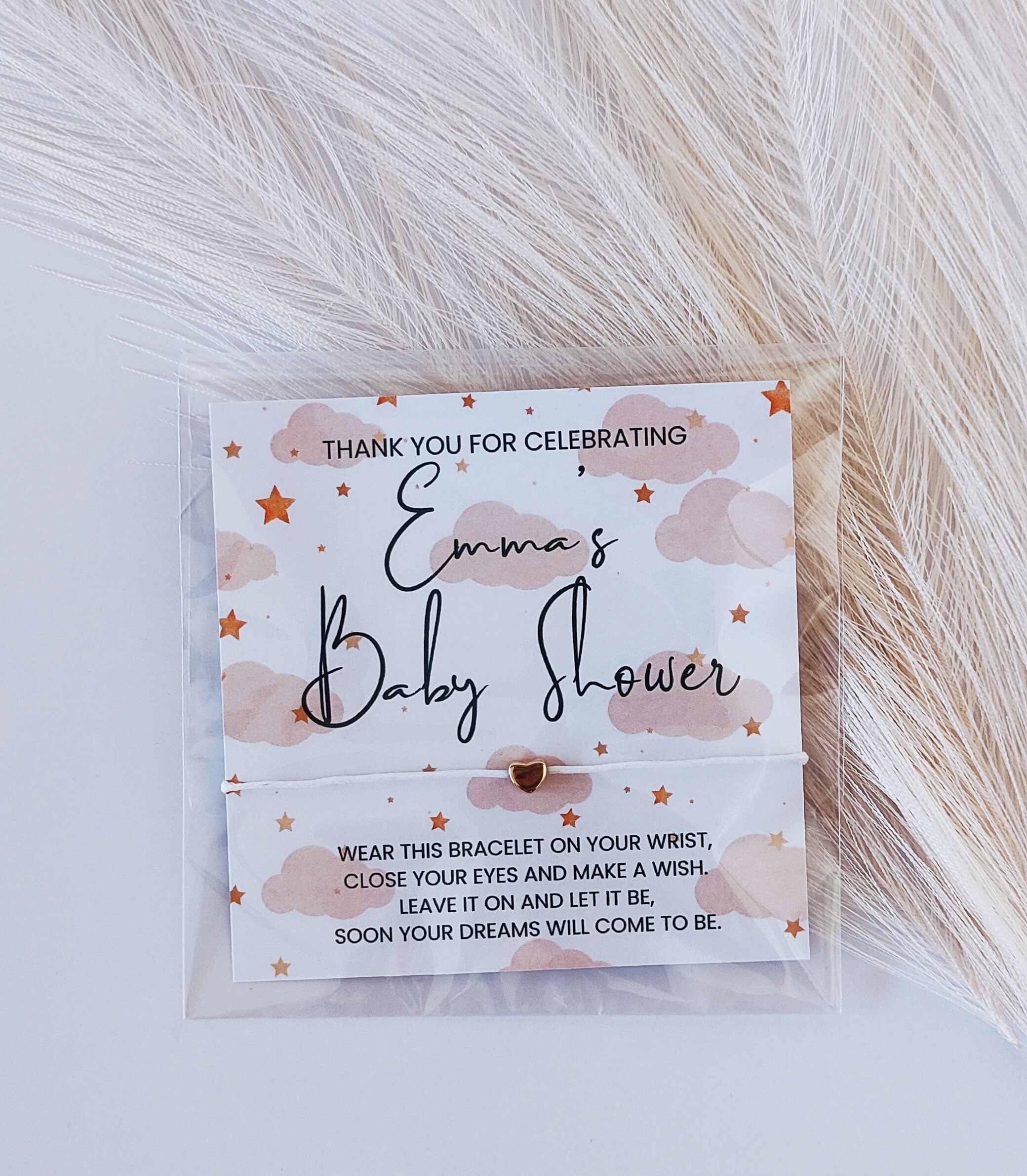 Personalized Baby Shower Wish Bracelet Favors