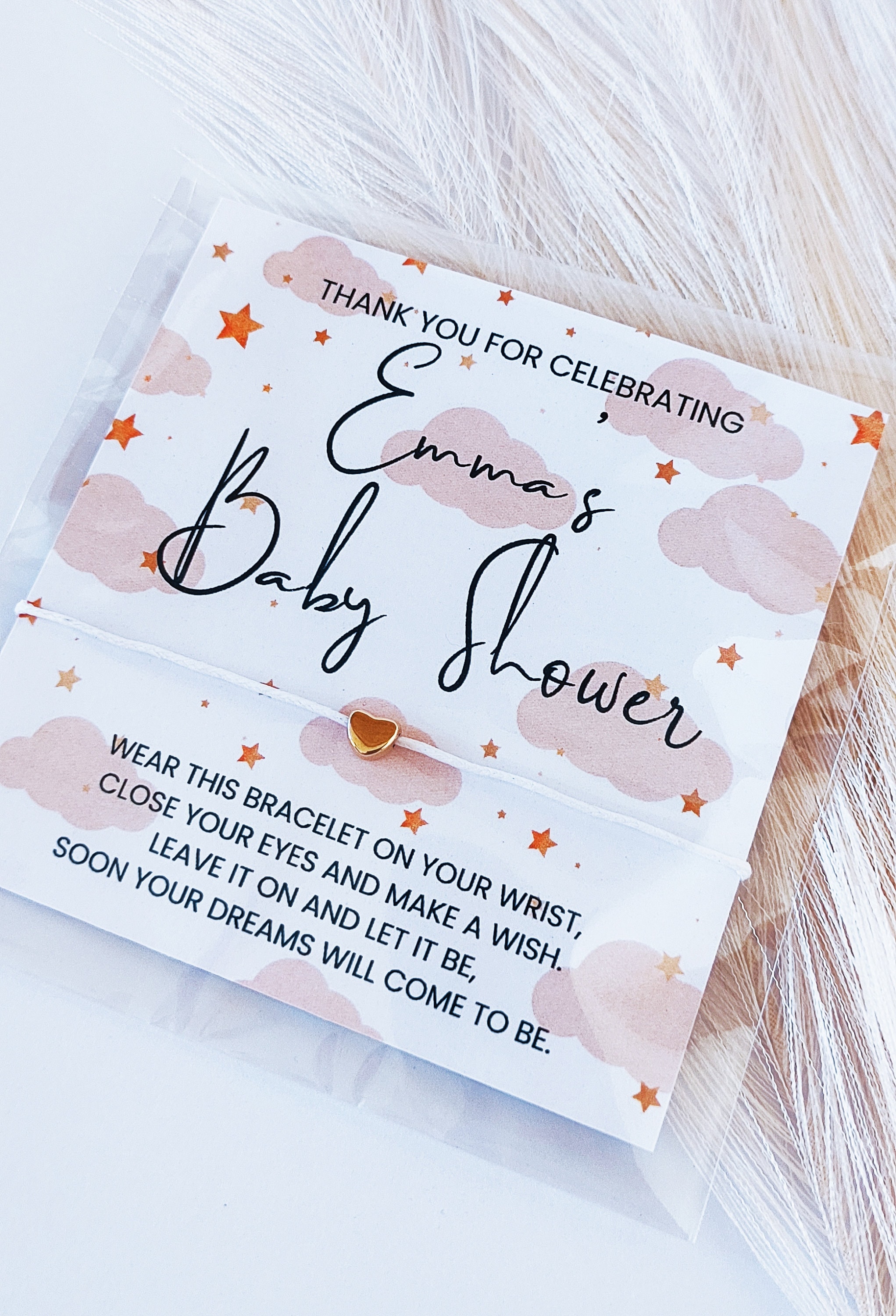 Personalized Baby Shower Wish Bracelet Favors