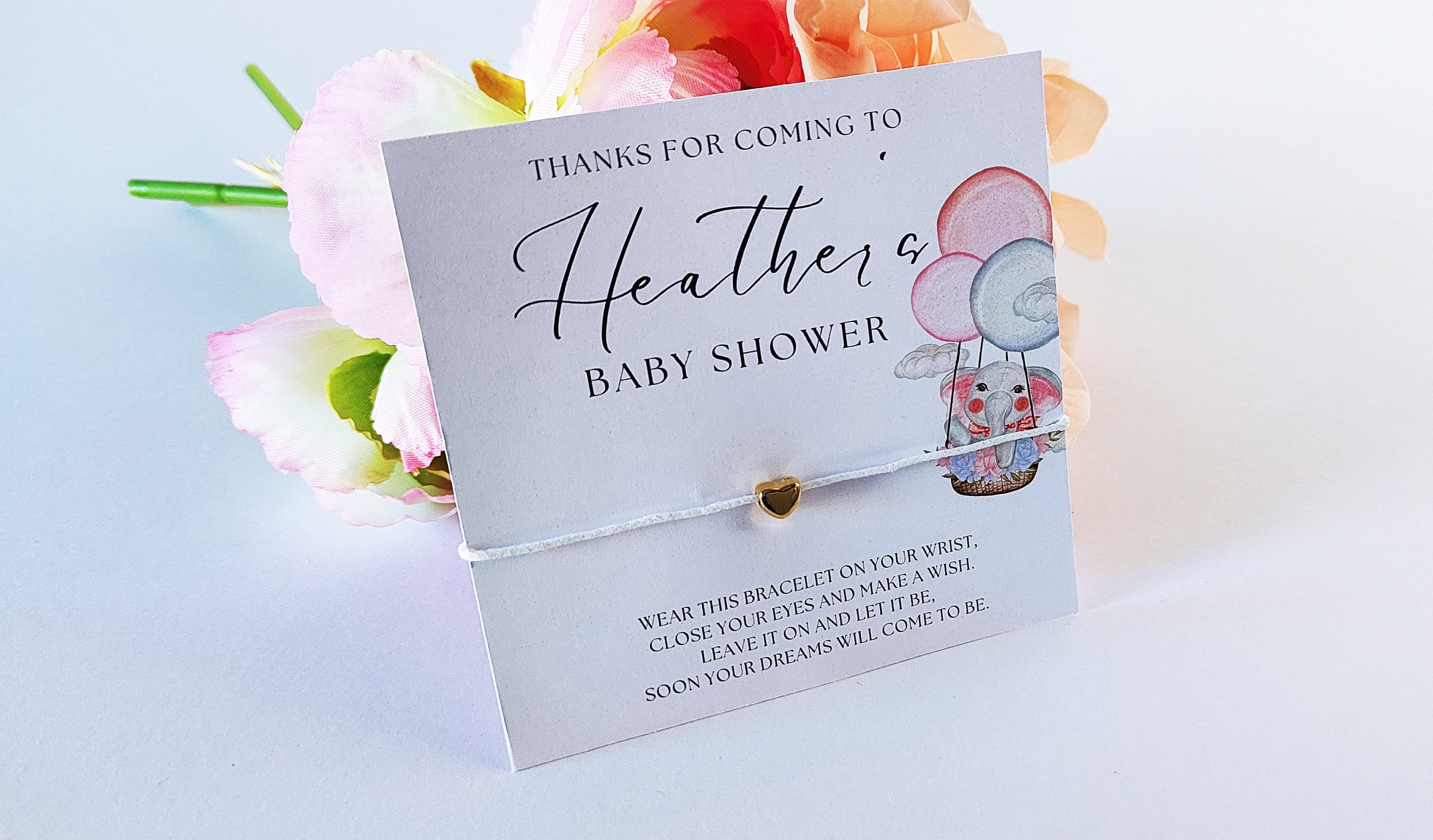 Personalized Baby Shower Wish Bracelet Favors
