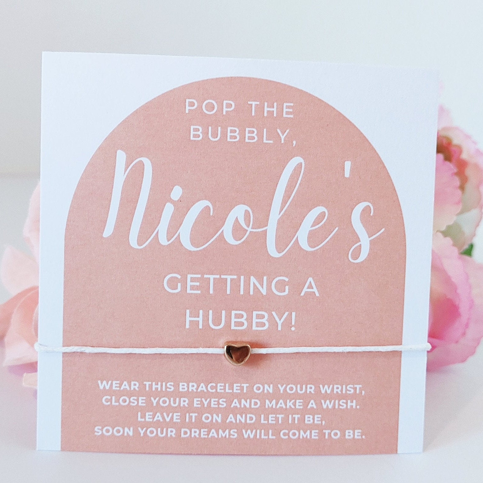Personalized Bachelorette Wish Bracelet Favors