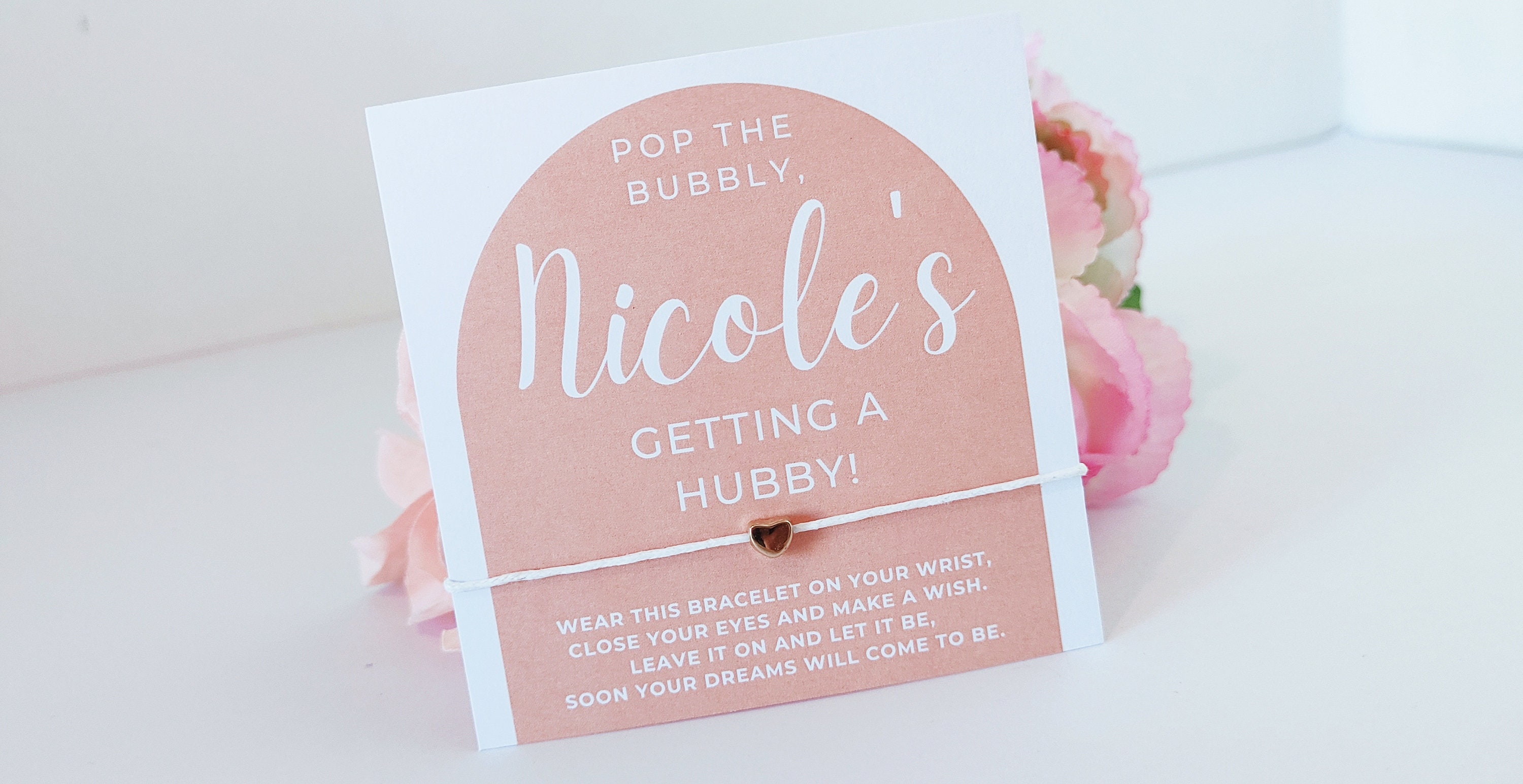 Personalized Bachelorette Wish Bracelet Favors