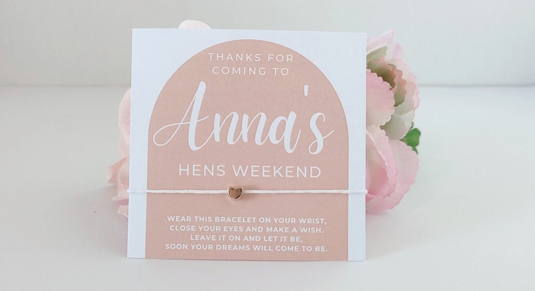 Personalized Bachelorette Wish Bracelet Favors