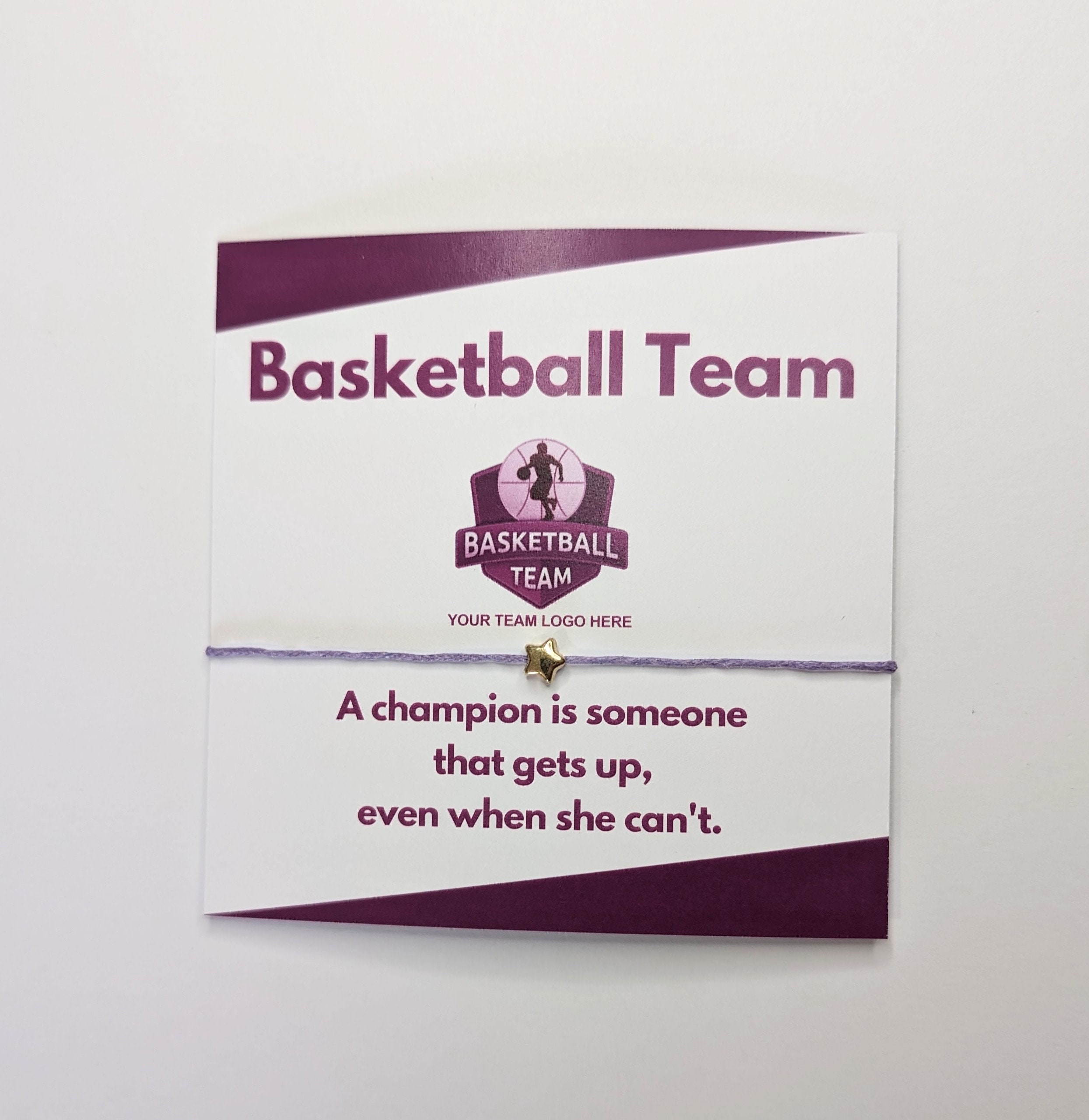 Personalized Basketball Team Bracelet Cards