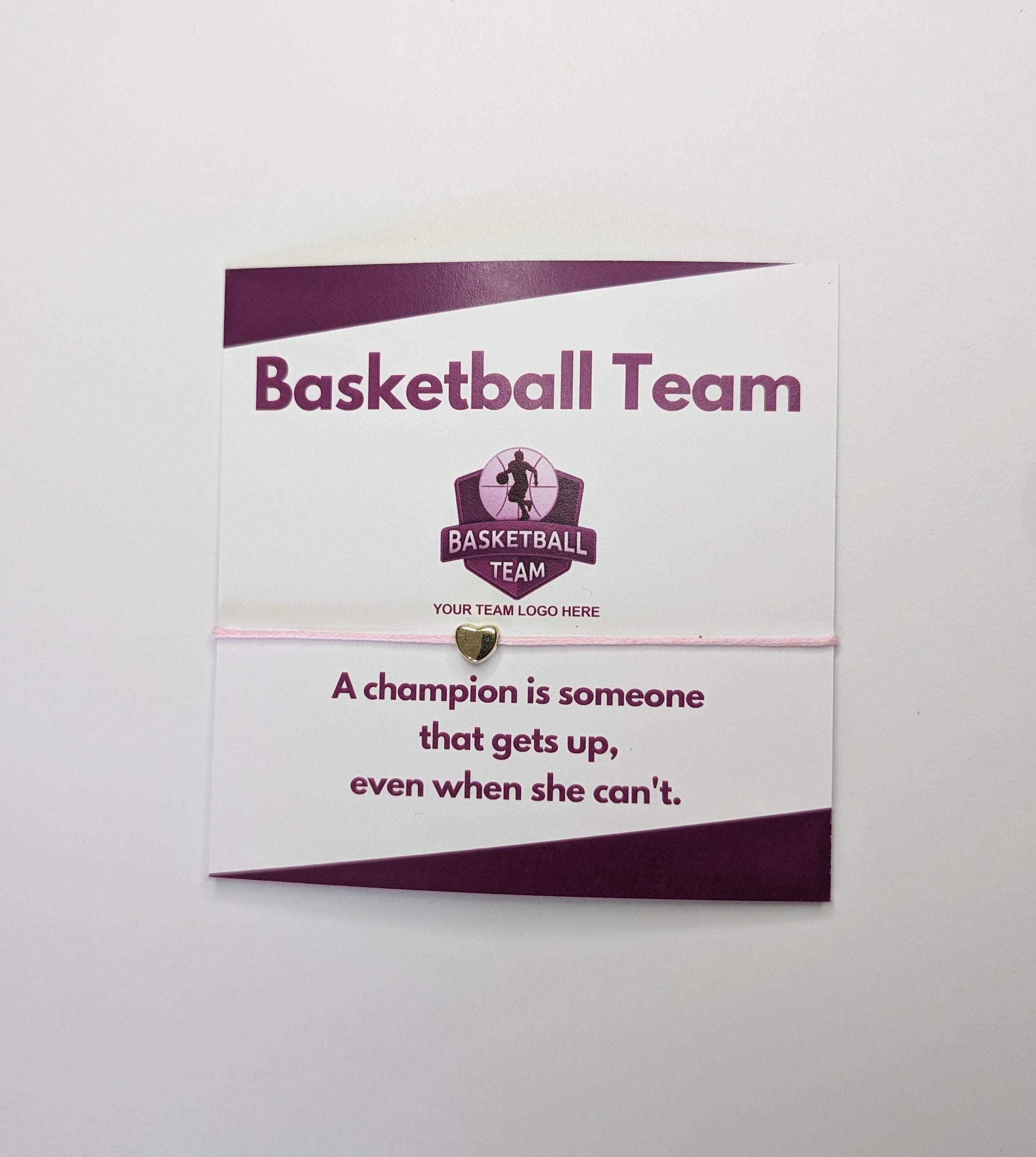 Personalized Basketball Team Bracelet Cards