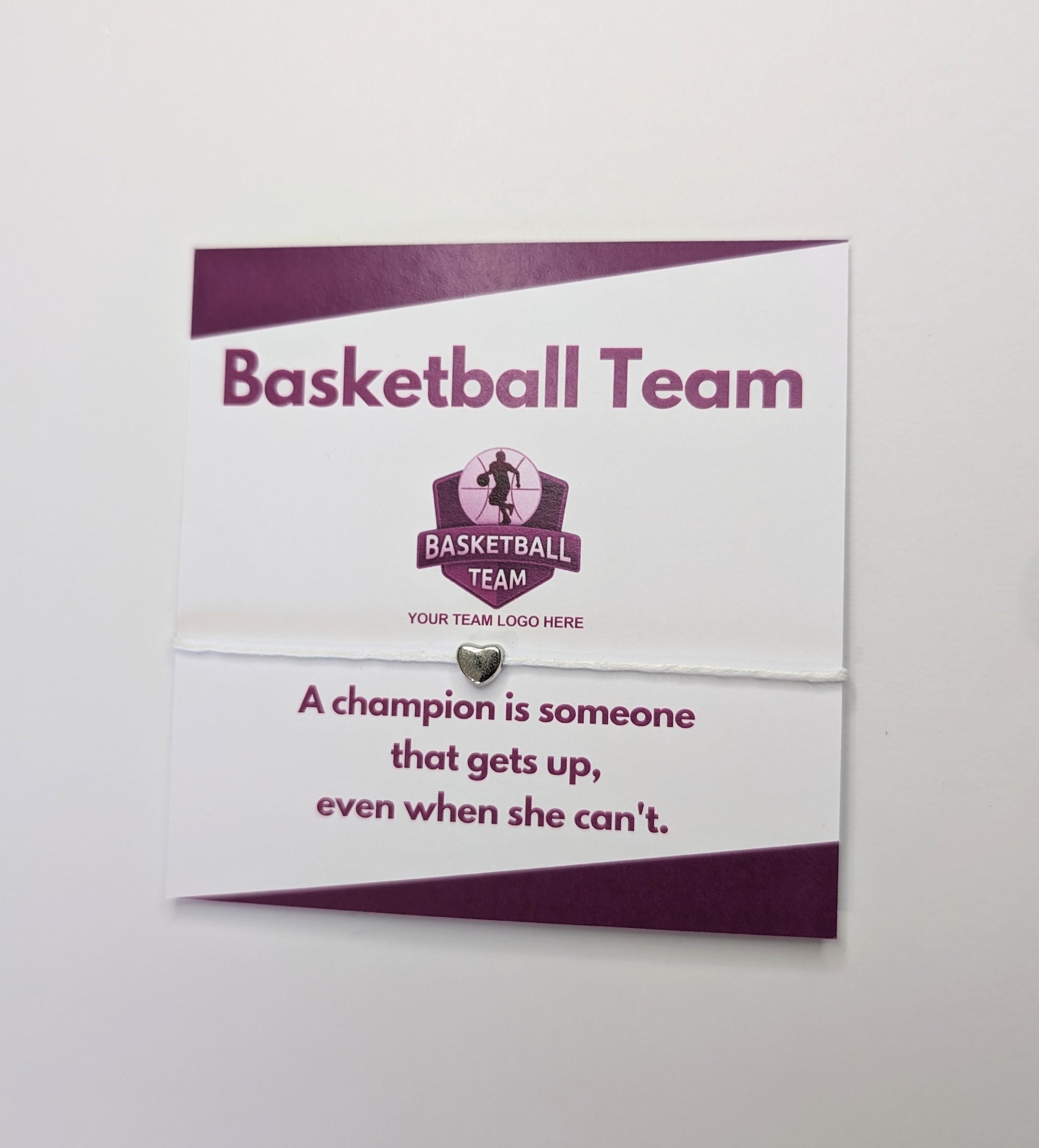 Personalized Basketball Team Bracelet Cards