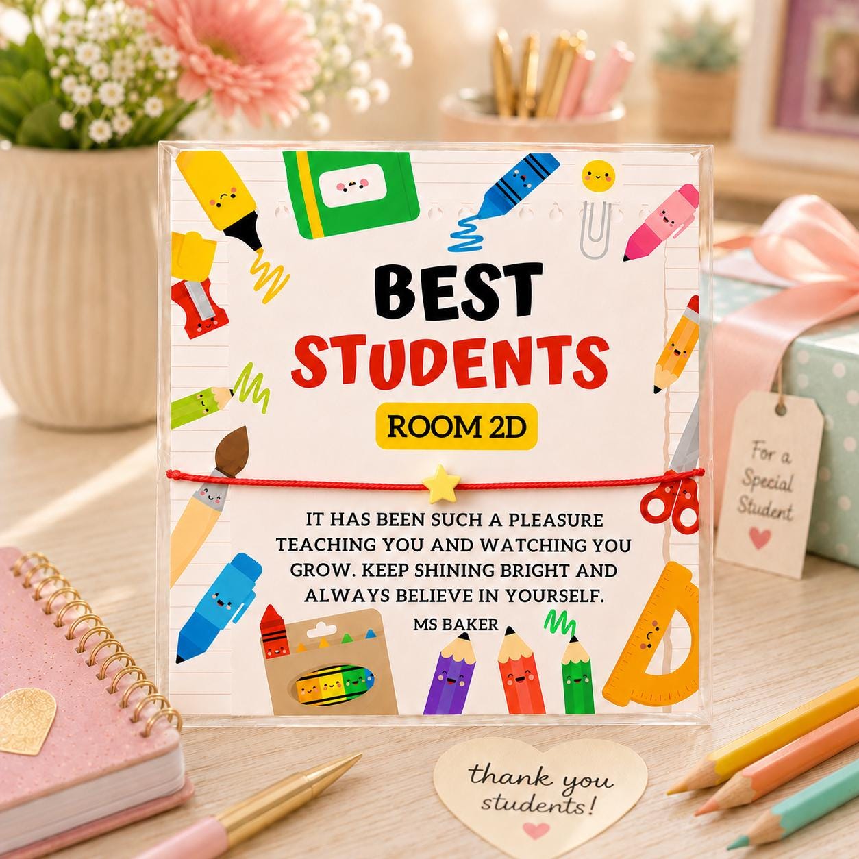 Personalized Best Students Bracelet Cards