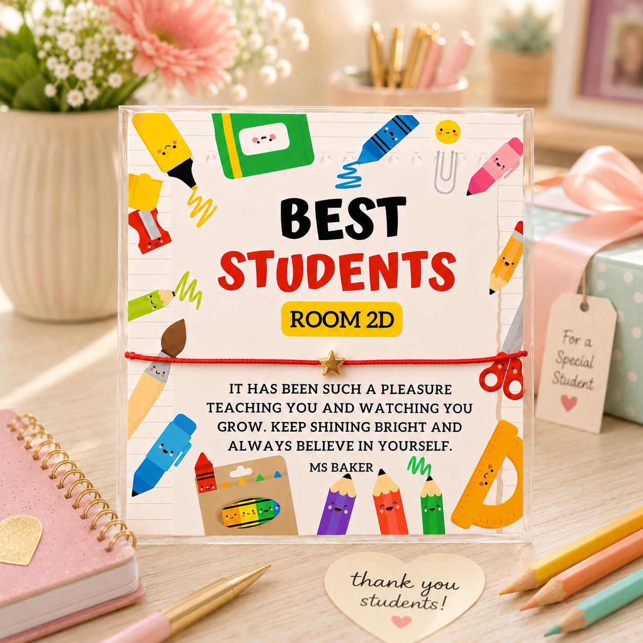 Personalized Best Students Bracelet Cards