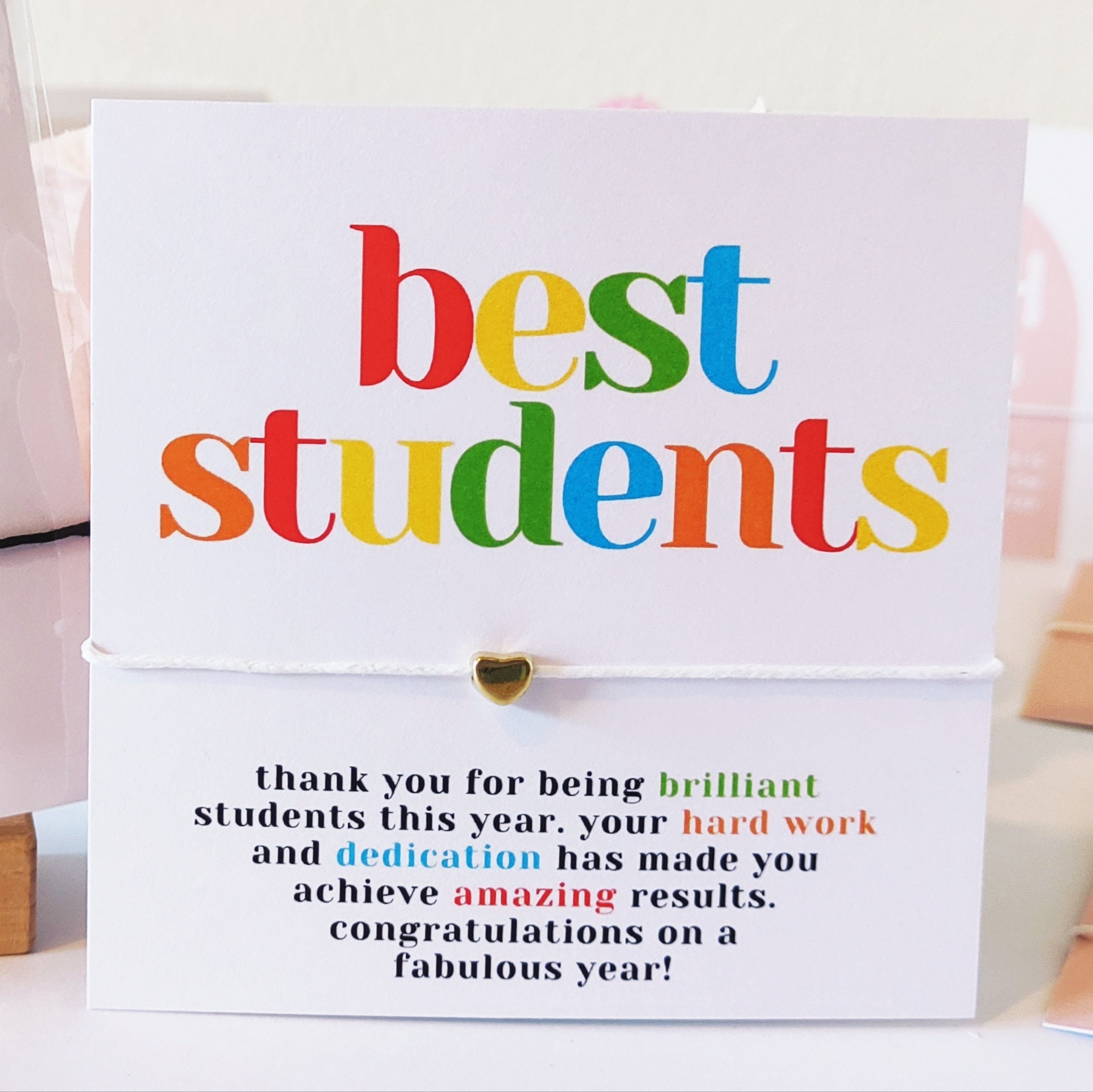 Personalized Best Students Wish Bracelet Cards