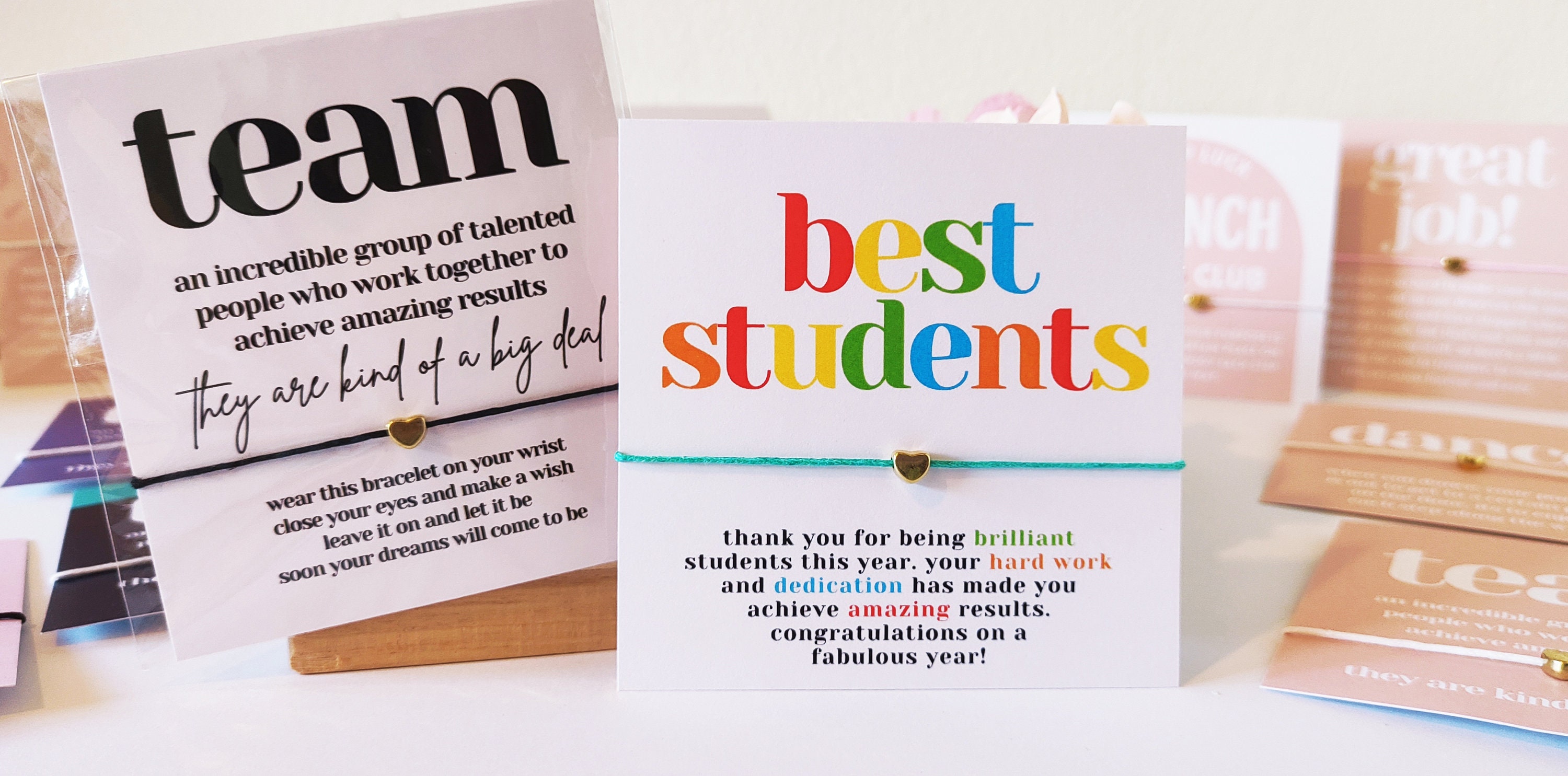Personalized Best Students Wish Bracelet Cards
