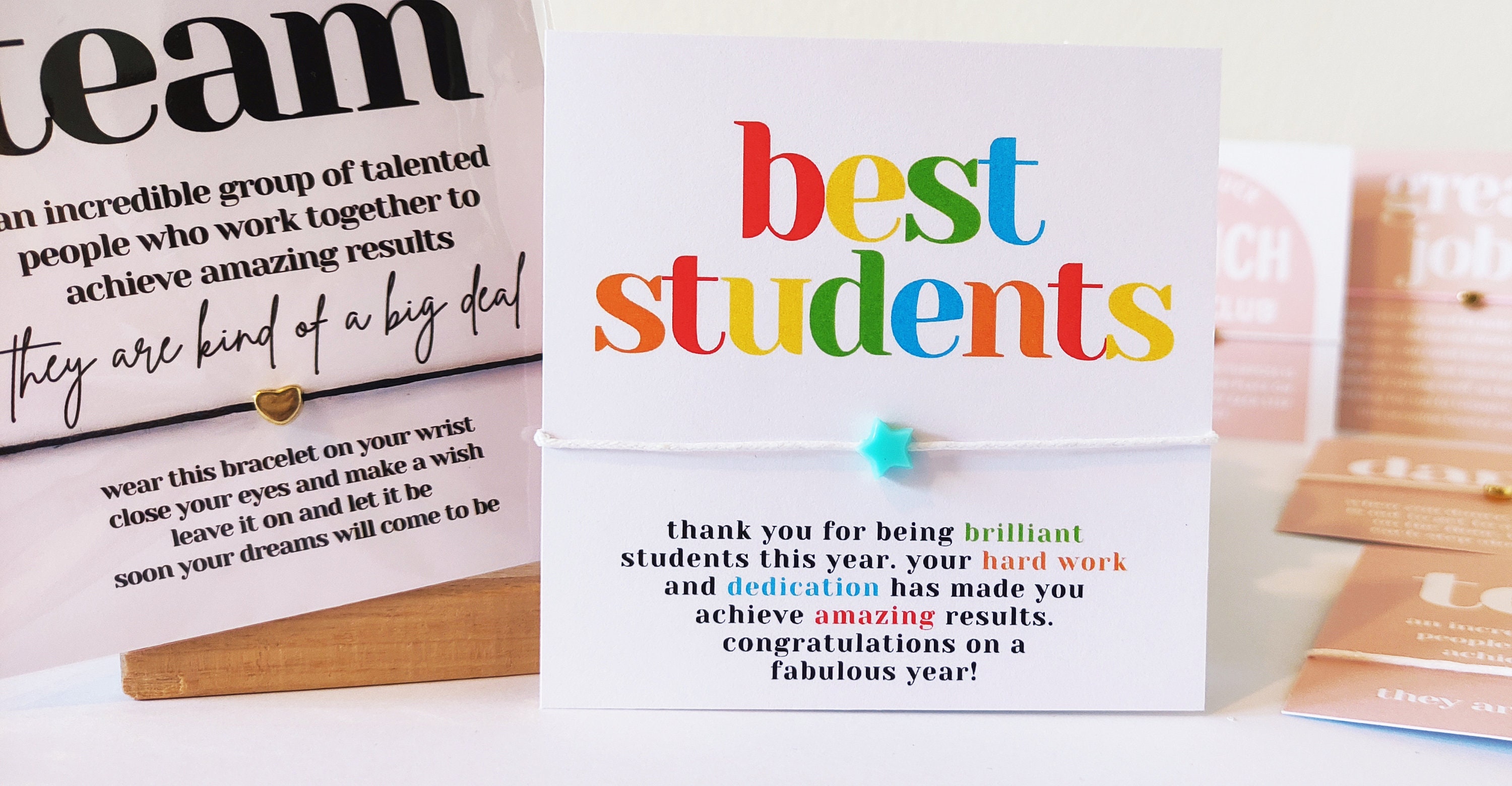 Personalized Best Students Wish Bracelet Cards