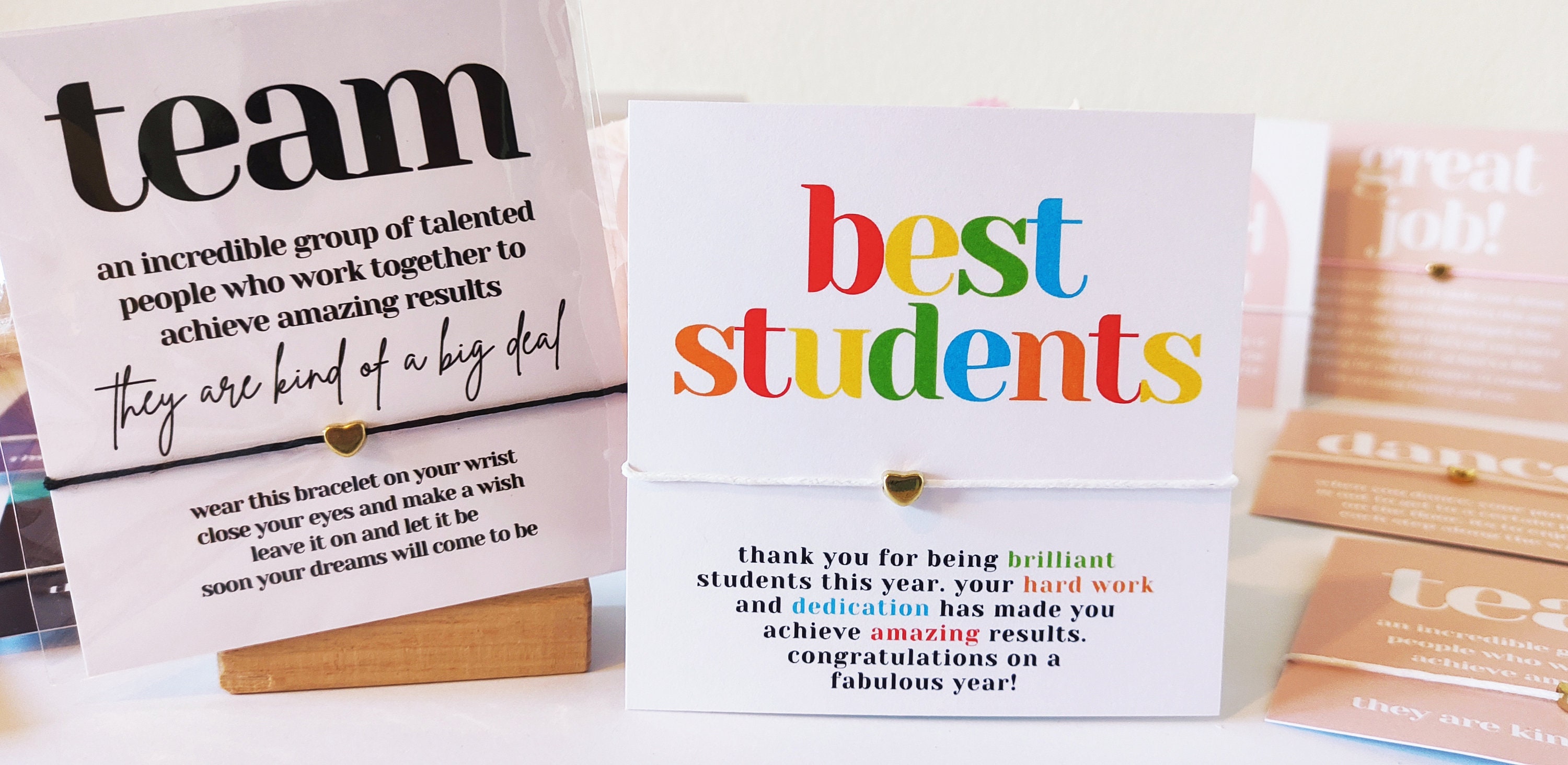 Personalized Best Students Wish Bracelet Cards