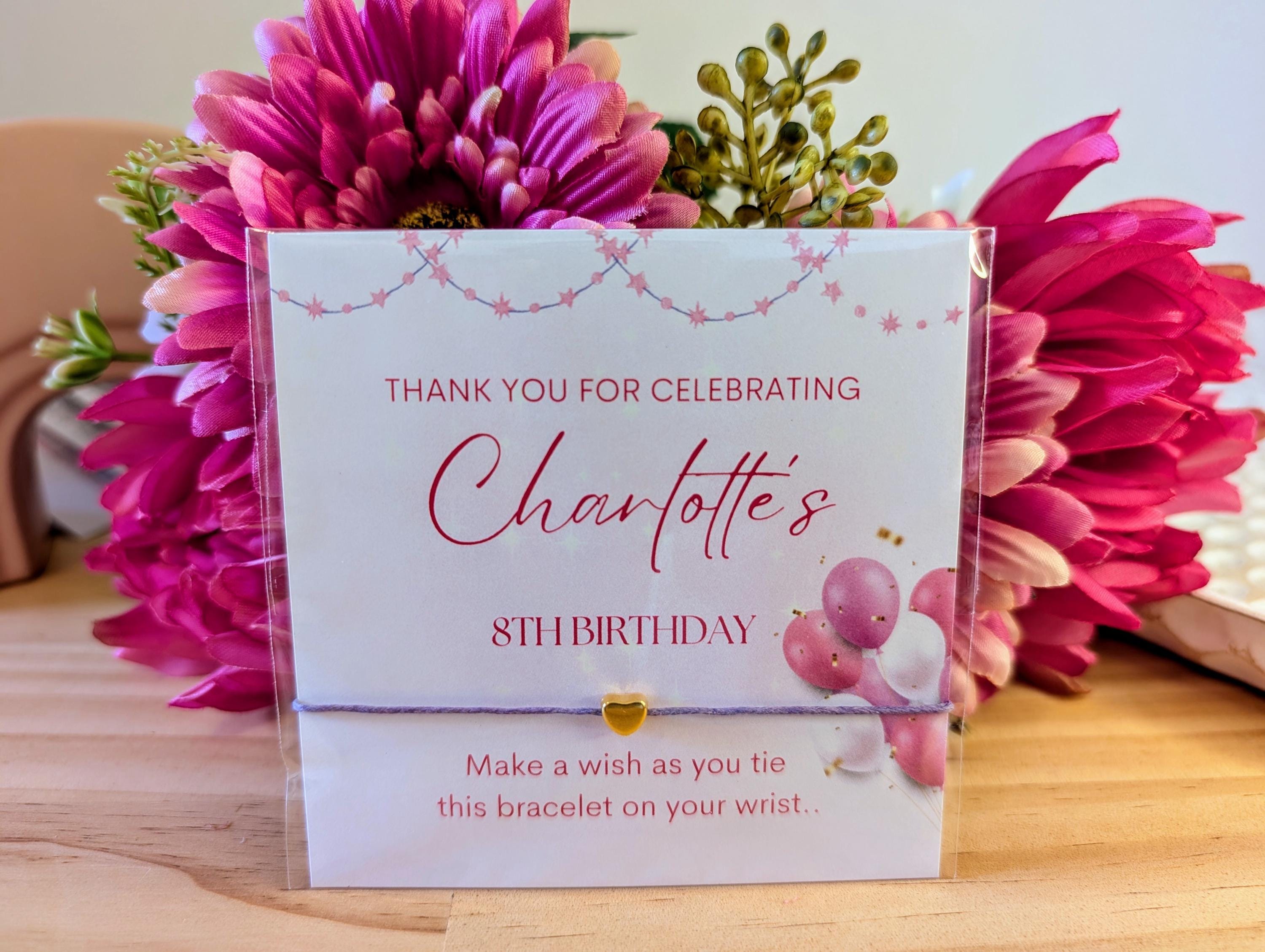 Personalized Birthday Wish Bracelet Favors
