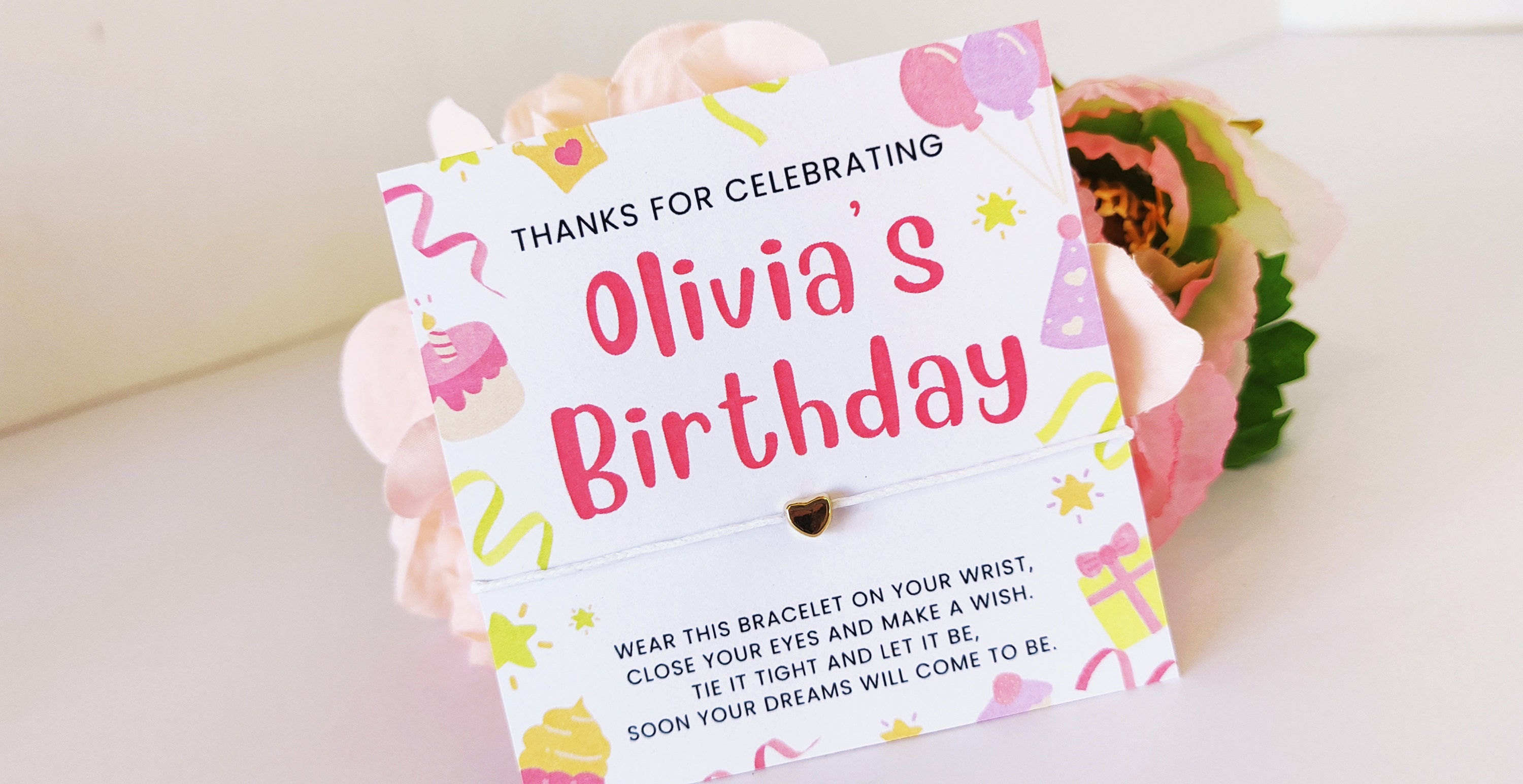 Personalized Birthday Wish Bracelet Party Favors