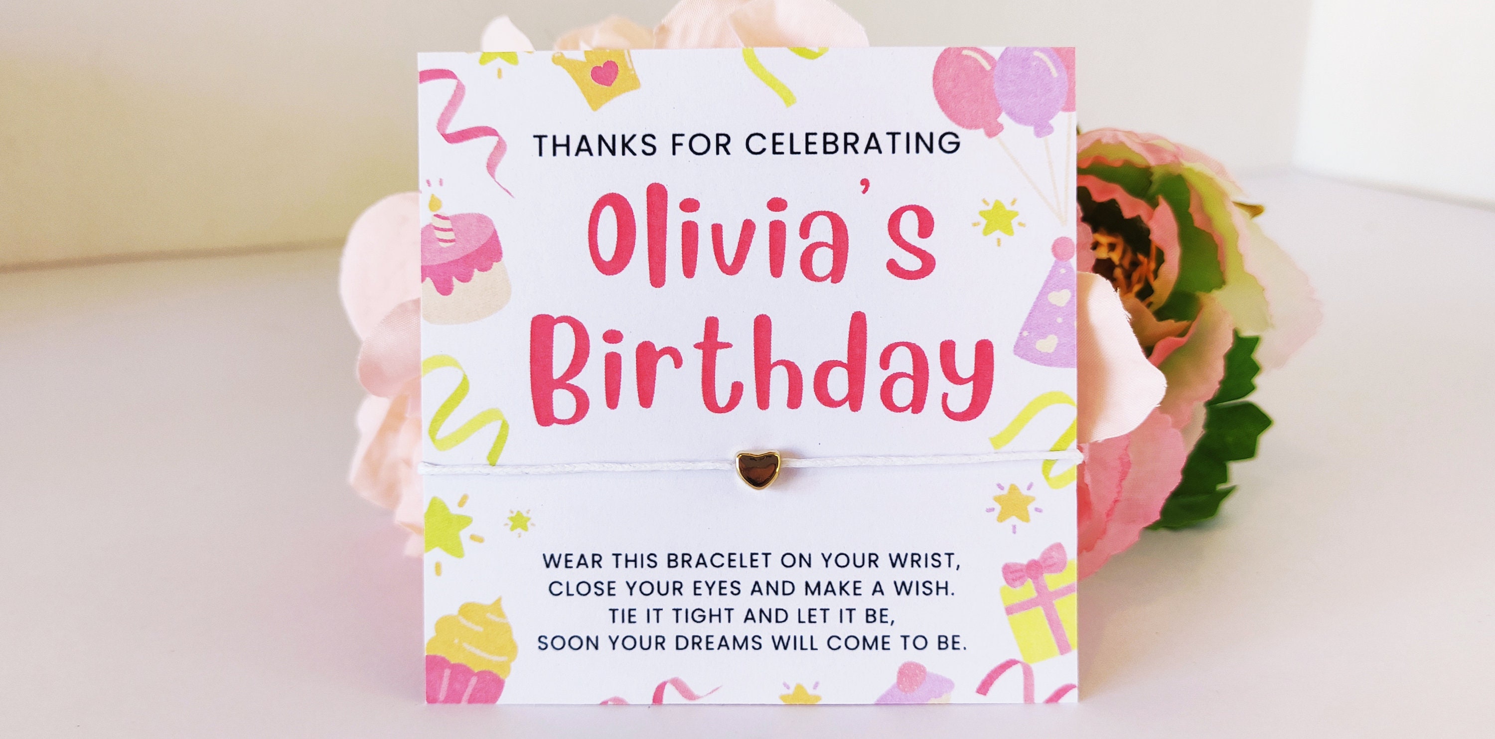 Personalized Birthday Wish Bracelet Party Favors