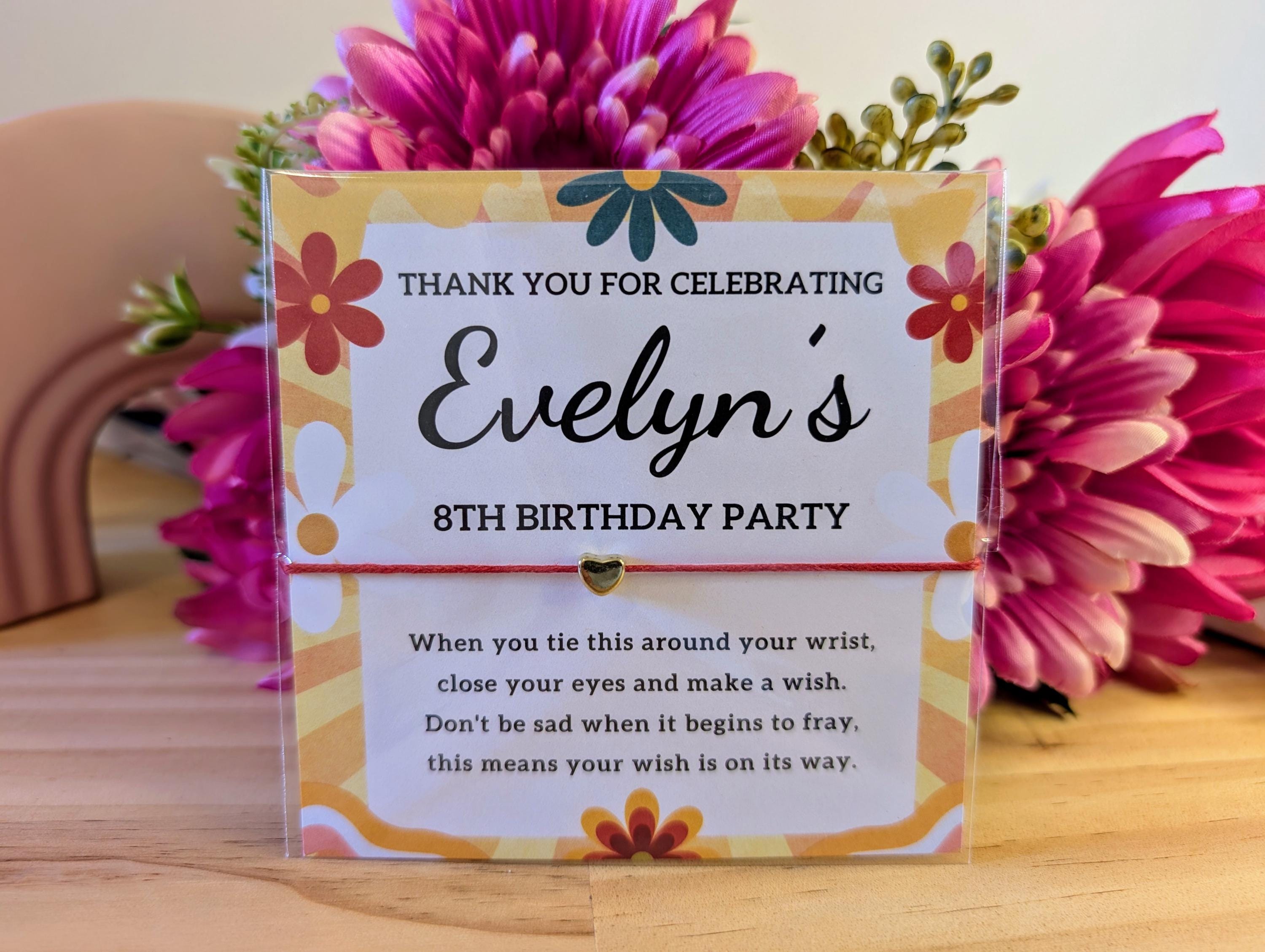 Personalized Boho Birthday Wish Bracelet Favor