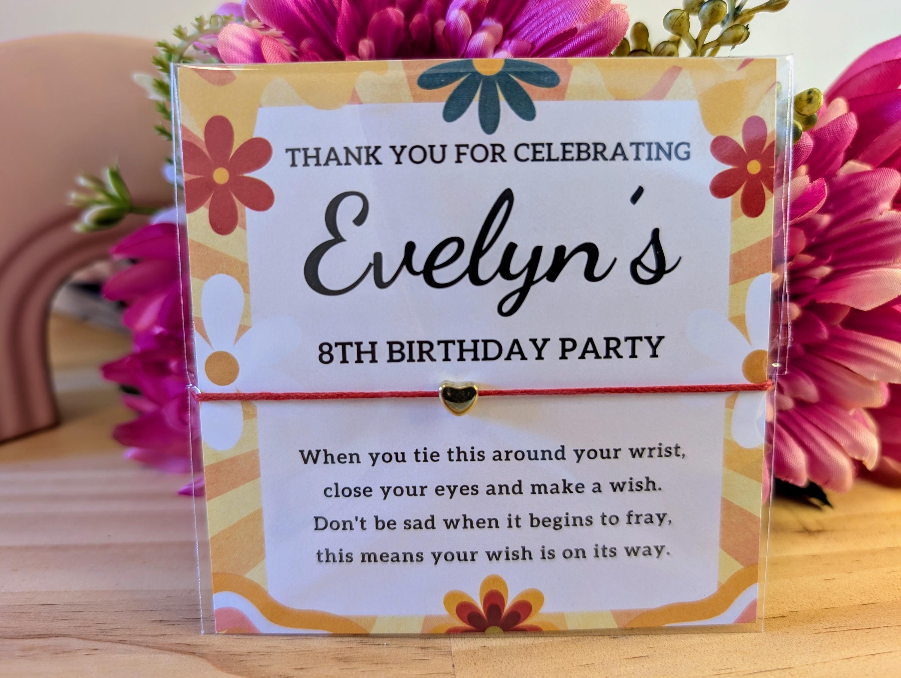 Personalized Boho Birthday Wish Bracelet Favor