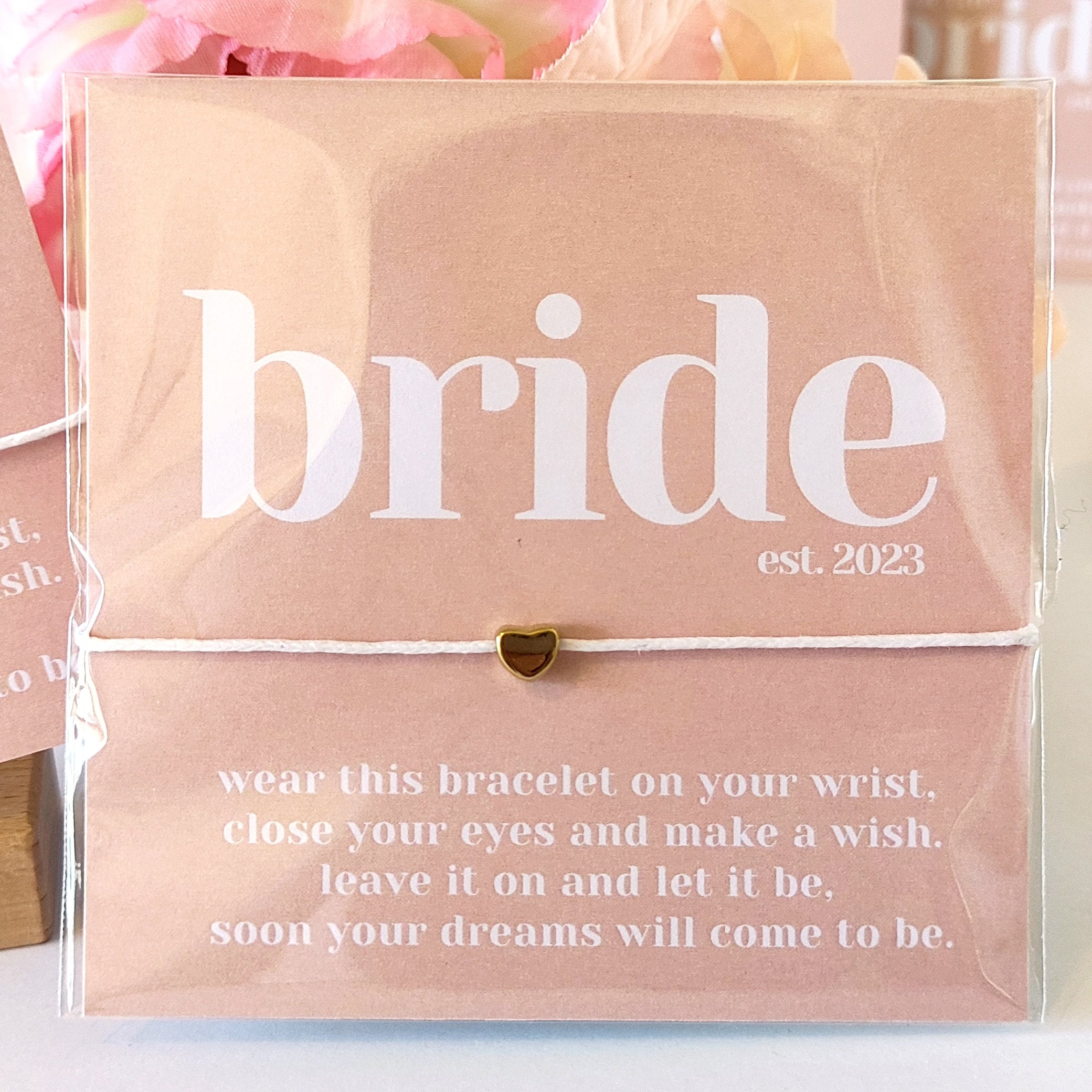 Personalized Bridal Party Wish Bracelet Card