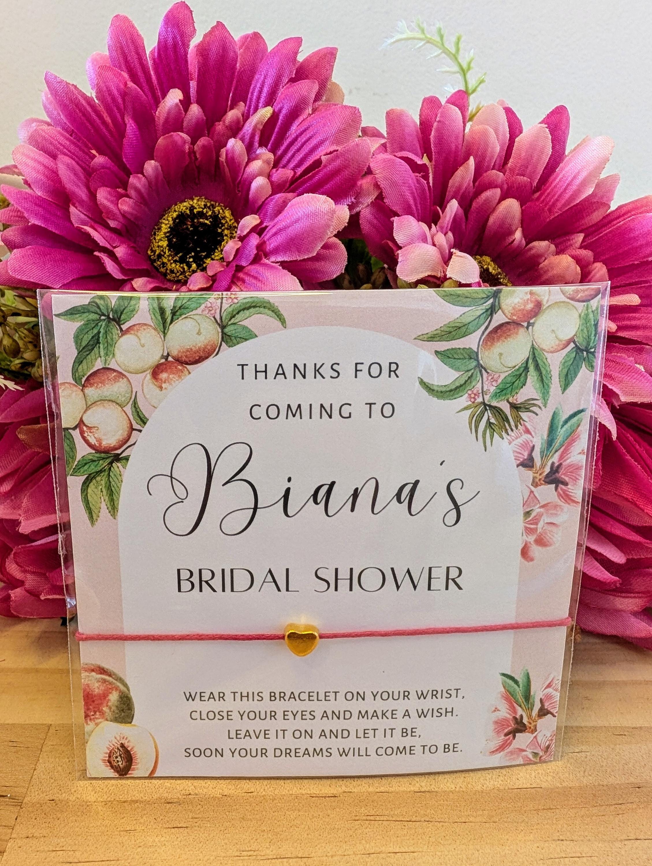 Personalized Bridal Shower Wish Bracelet Favor