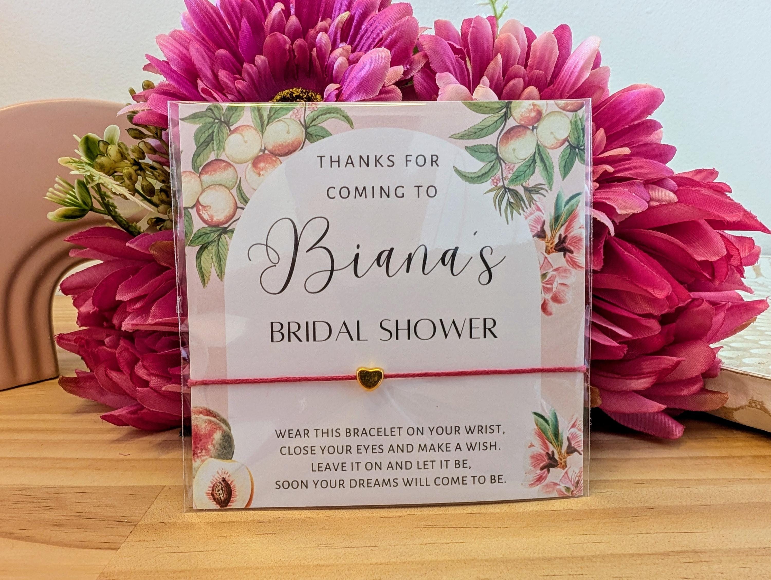 Personalized Bridal Shower Wish Bracelet Favor
