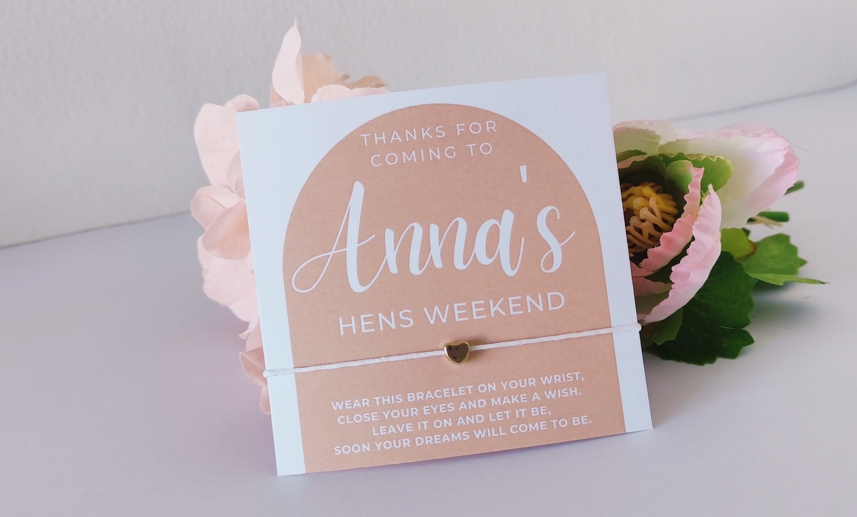 Personalized Bridal Shower Wish Bracelet Favors