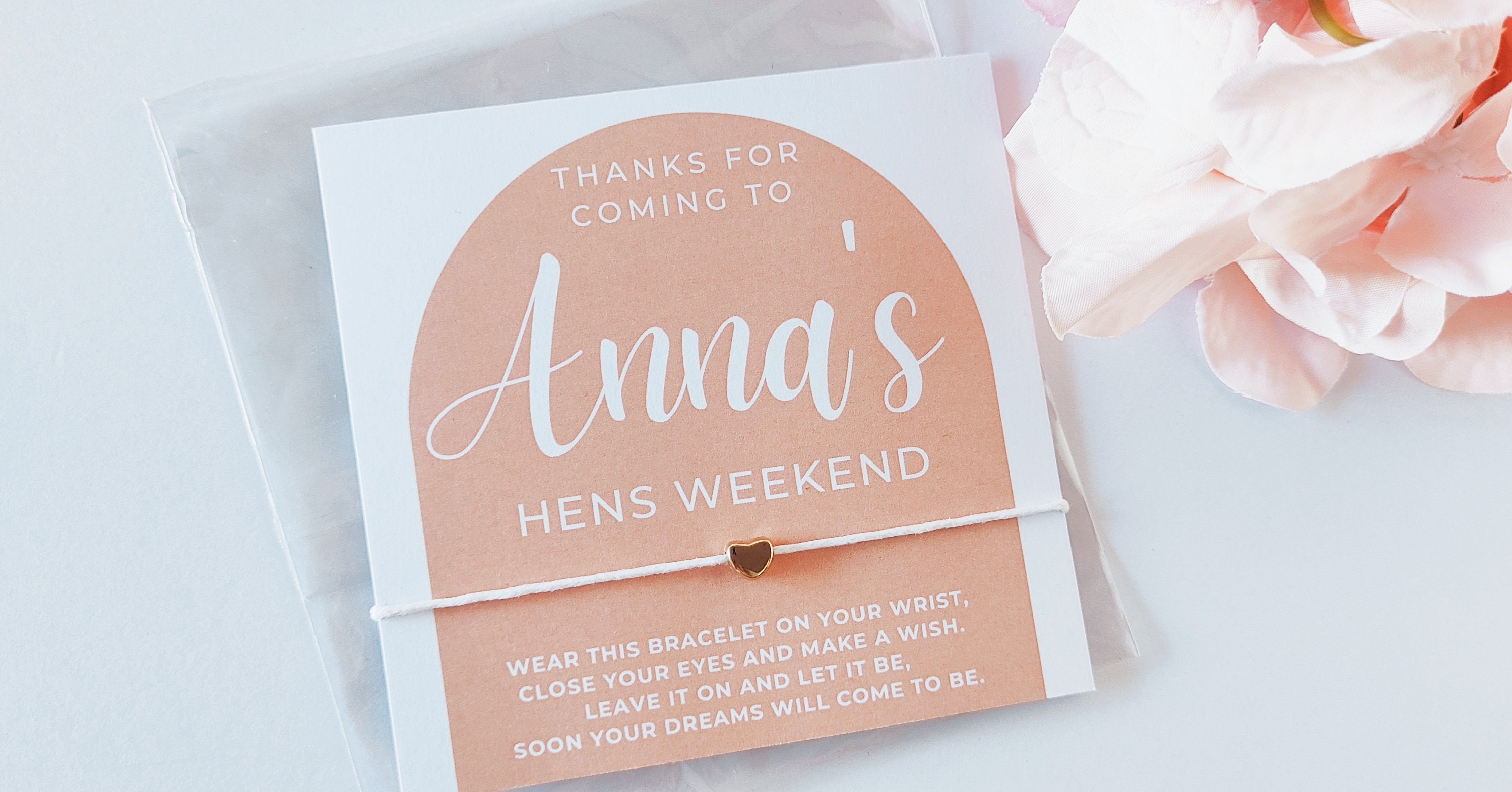 Personalized Bridal Shower Wish Bracelet Favors