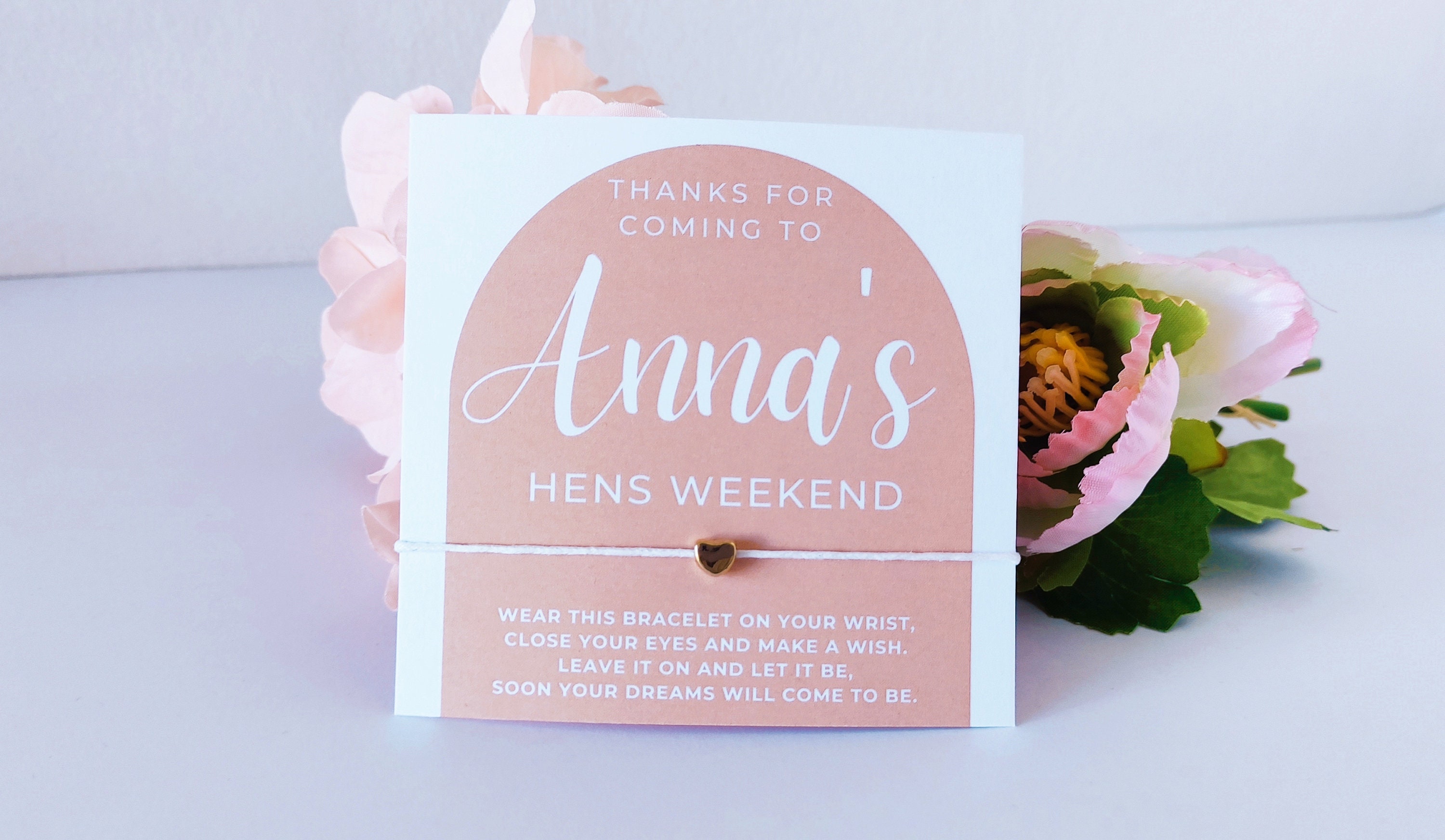 Personalized Bridal Shower Wish Bracelet Favors