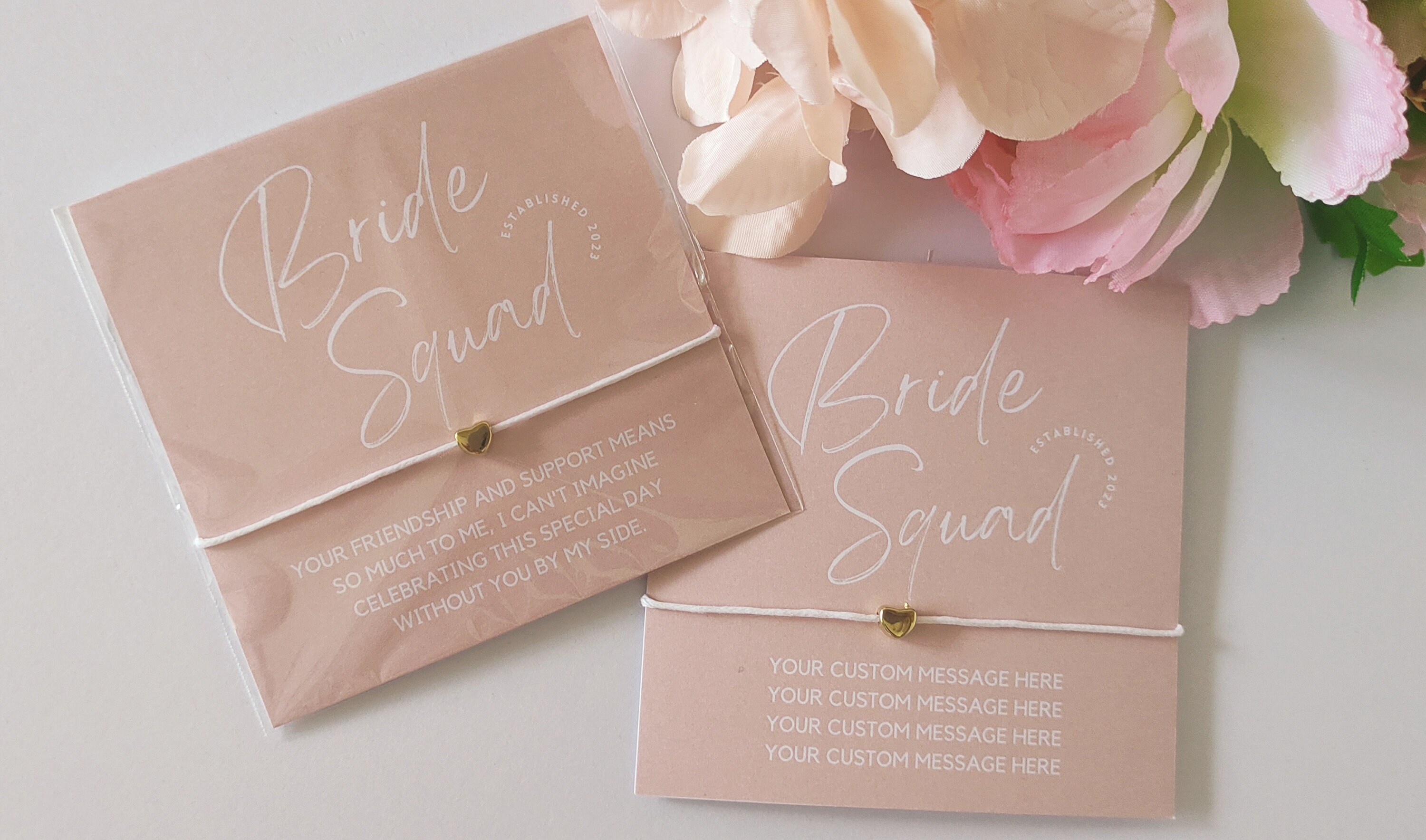 Personalized Bride Squad Bracelet Cards
