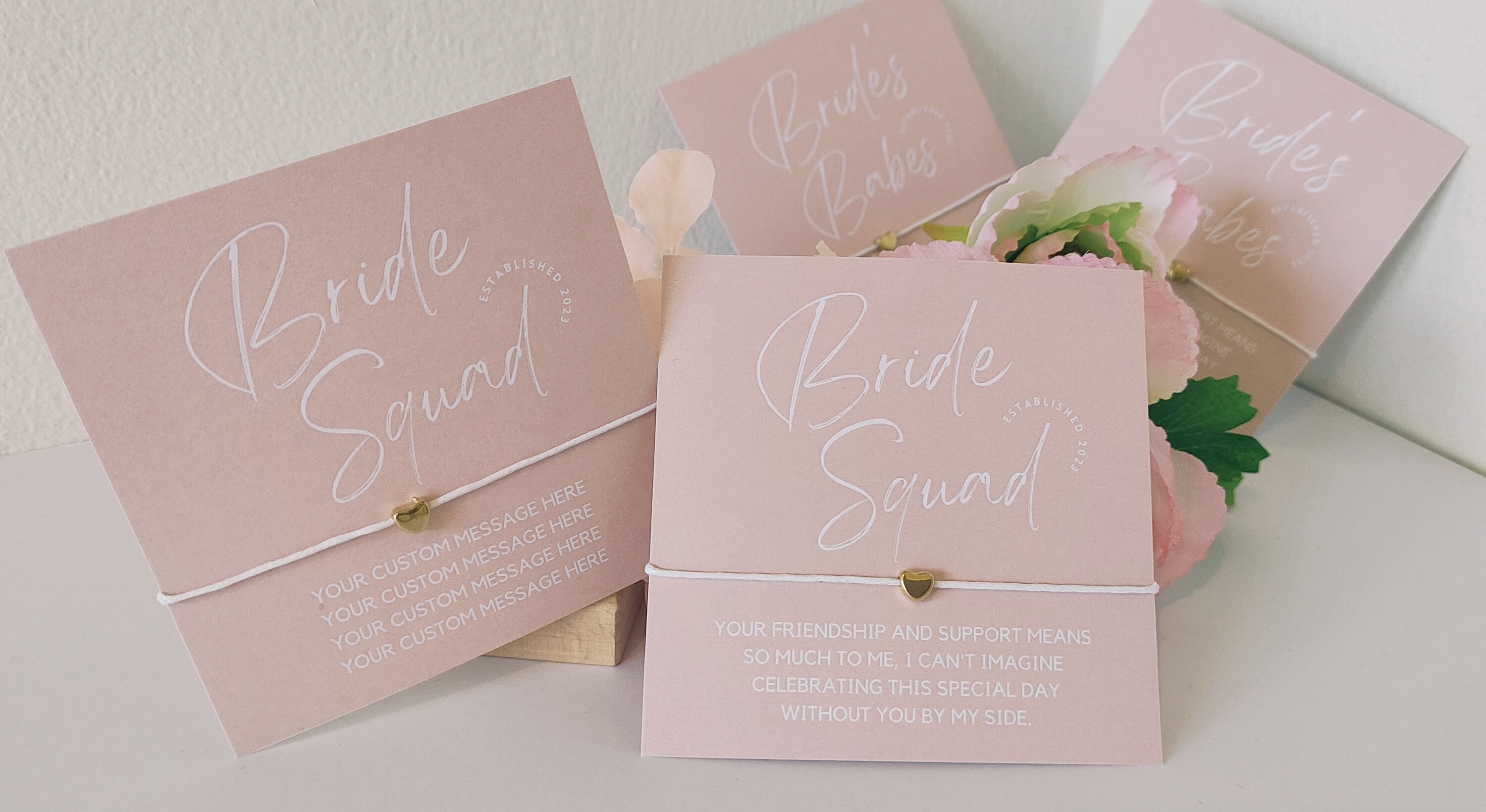 Personalized Bride Squad Bracelet Cards
