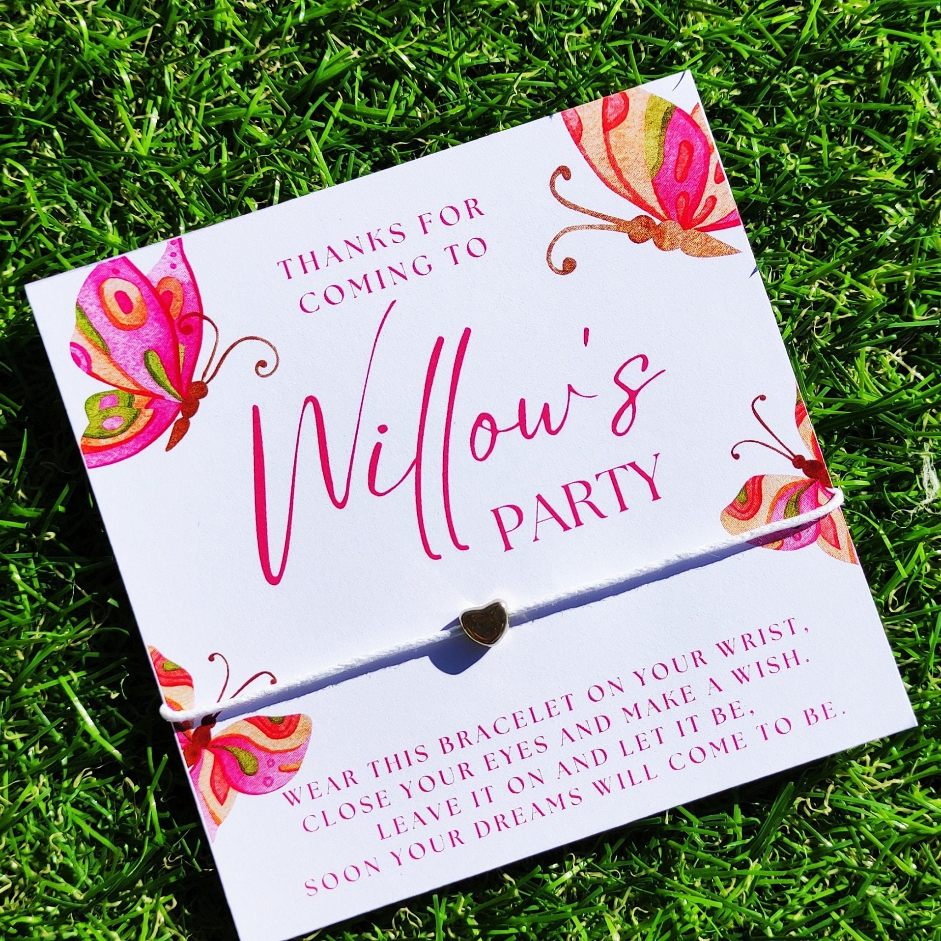 Personalized Butterfly Wish Bracelet Party Favors