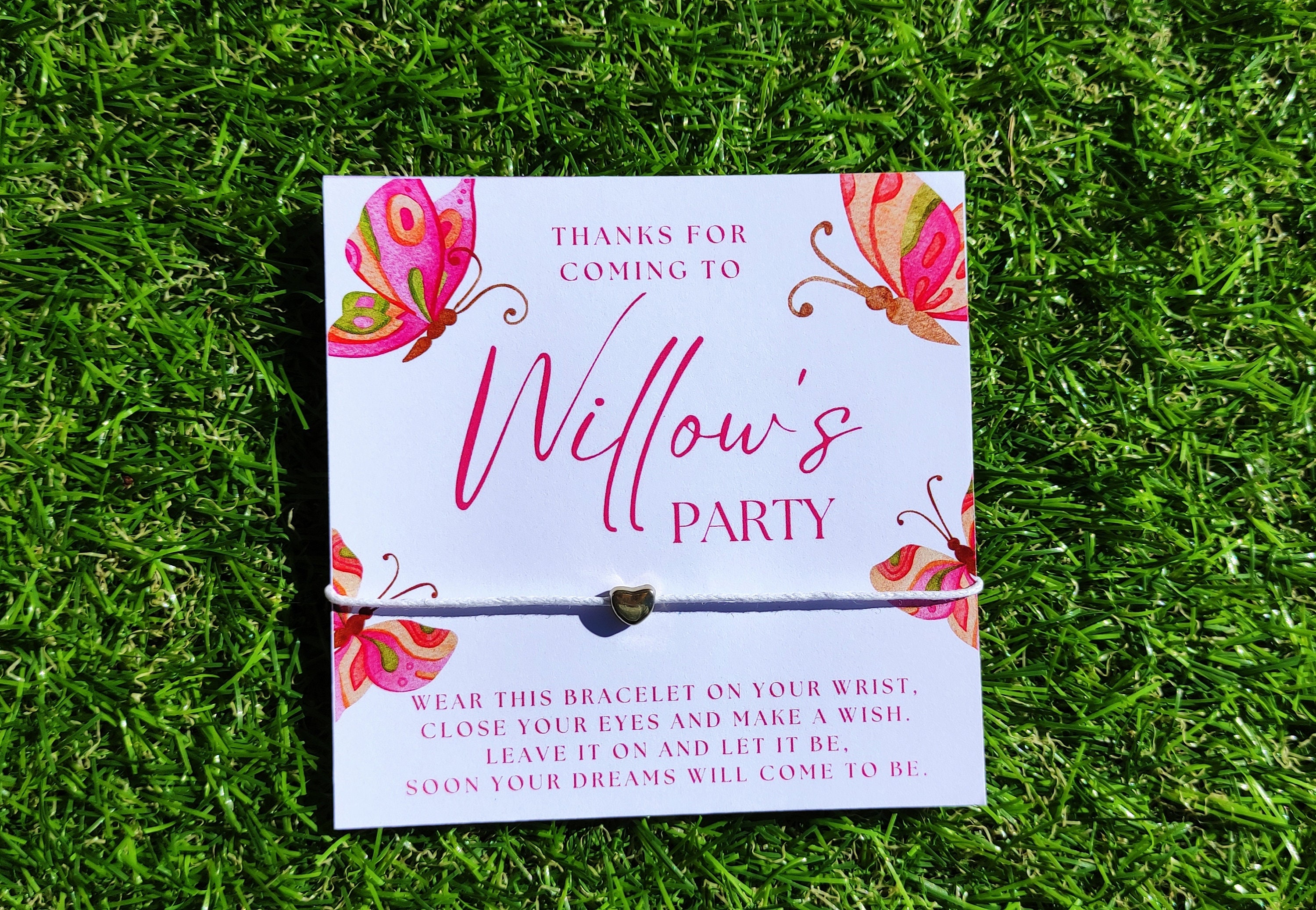 Personalized Butterfly Wish Bracelet Party Favors
