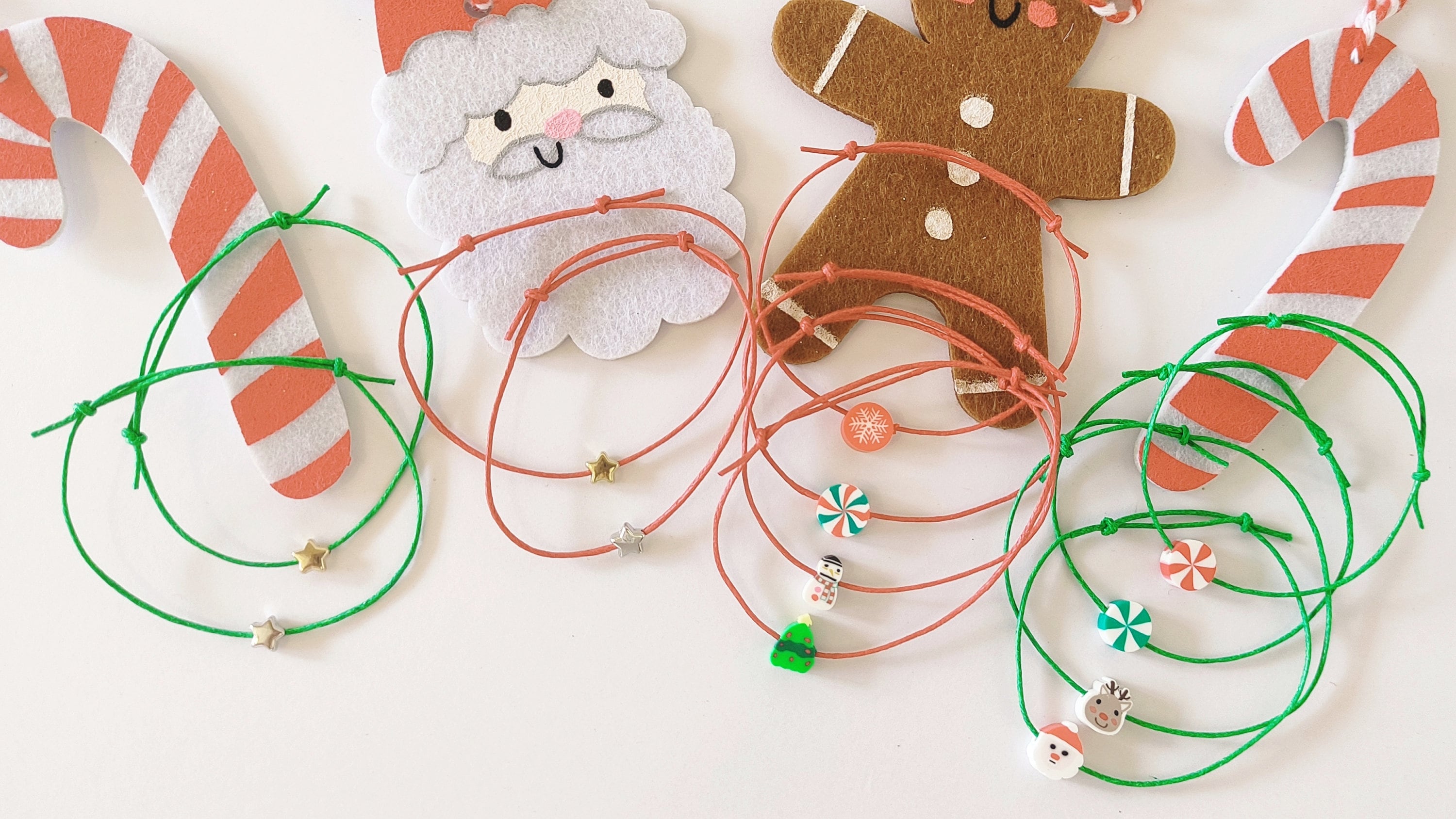 Personalized Candy Cane Christmas Wish Bracelet Favor