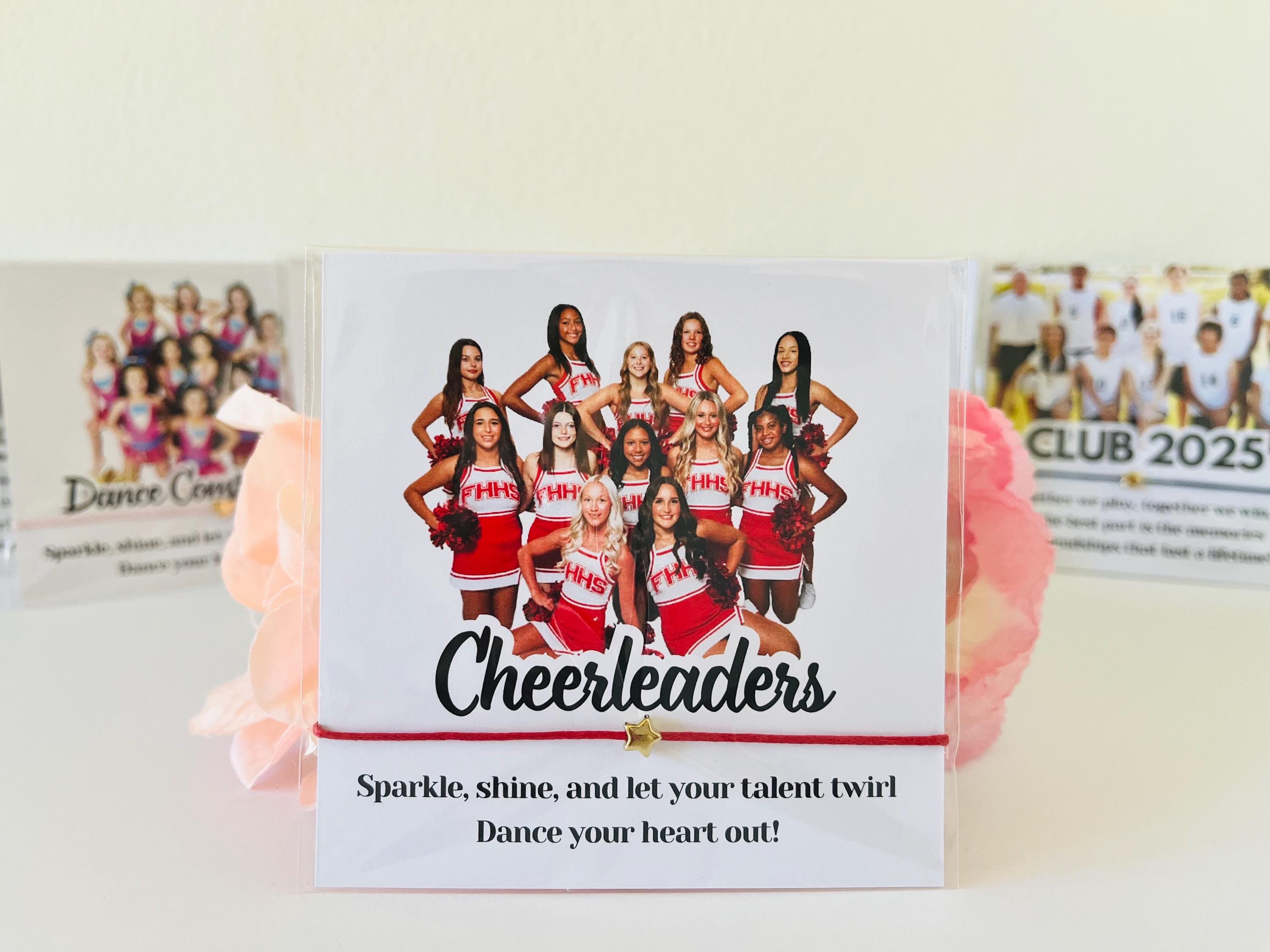 Personalized Cheer Team Photo Bracelet Card