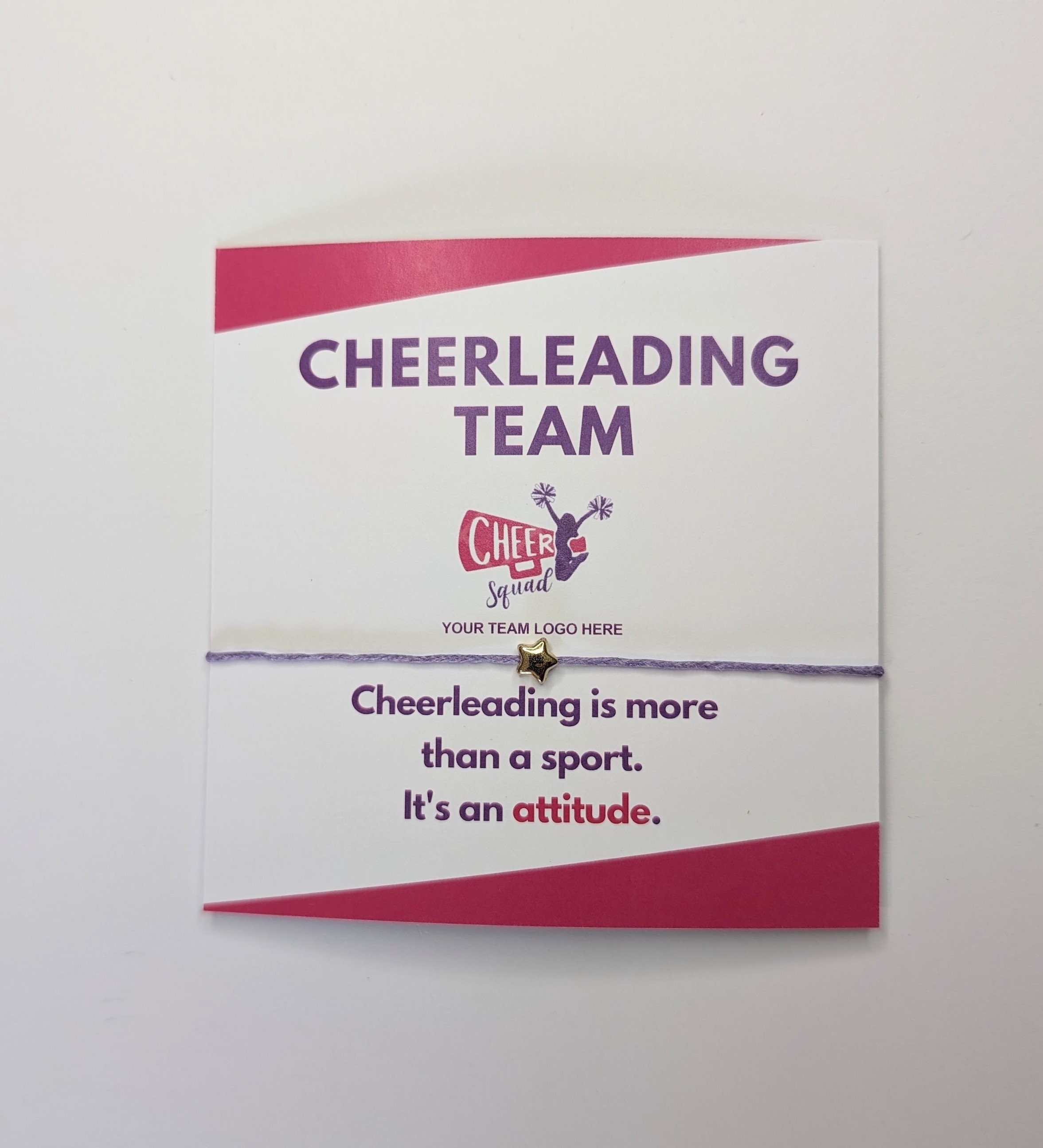 Personalized Cheerleading Team Bracelet Cards