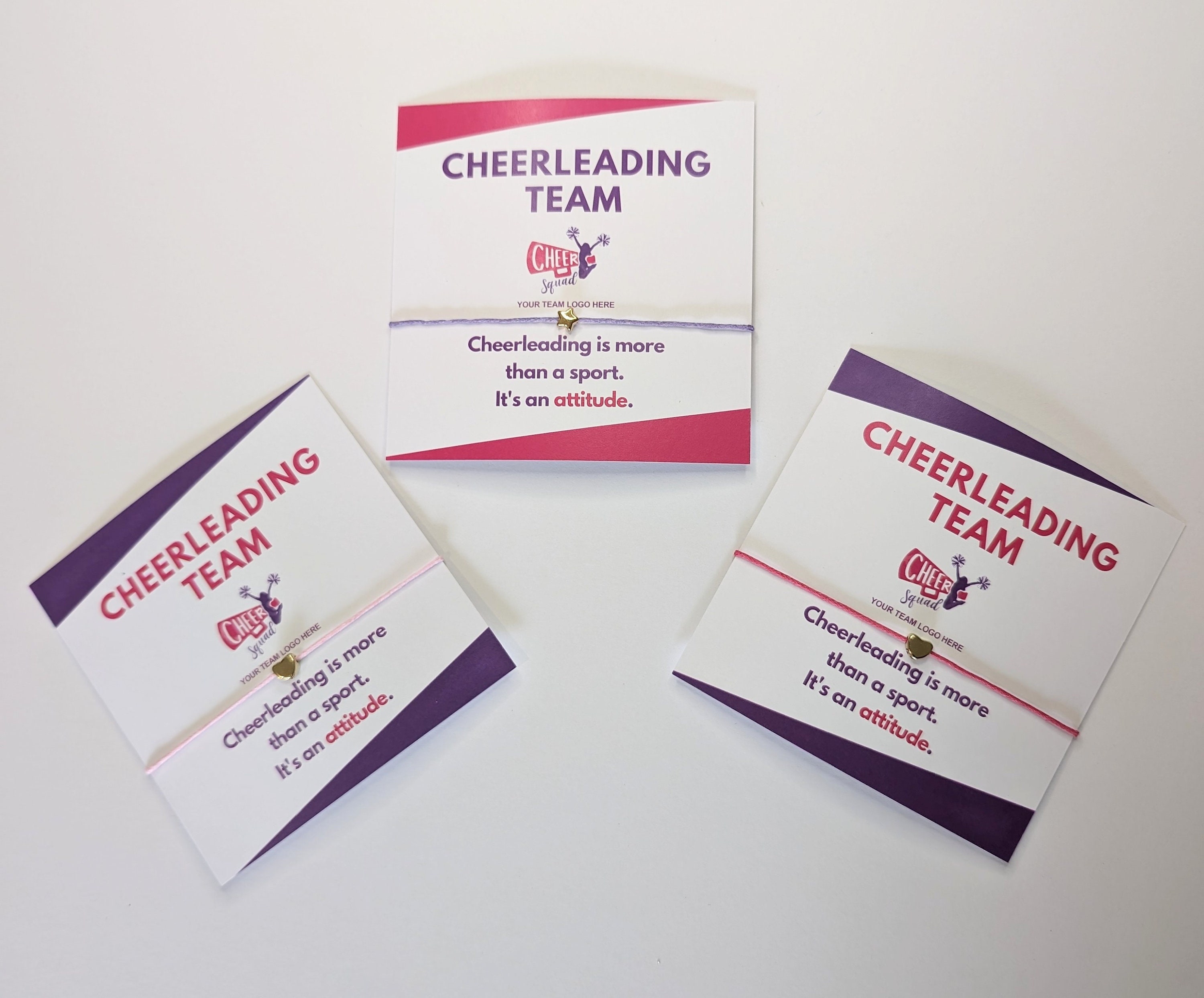 Personalized Cheerleading Team Bracelet Cards