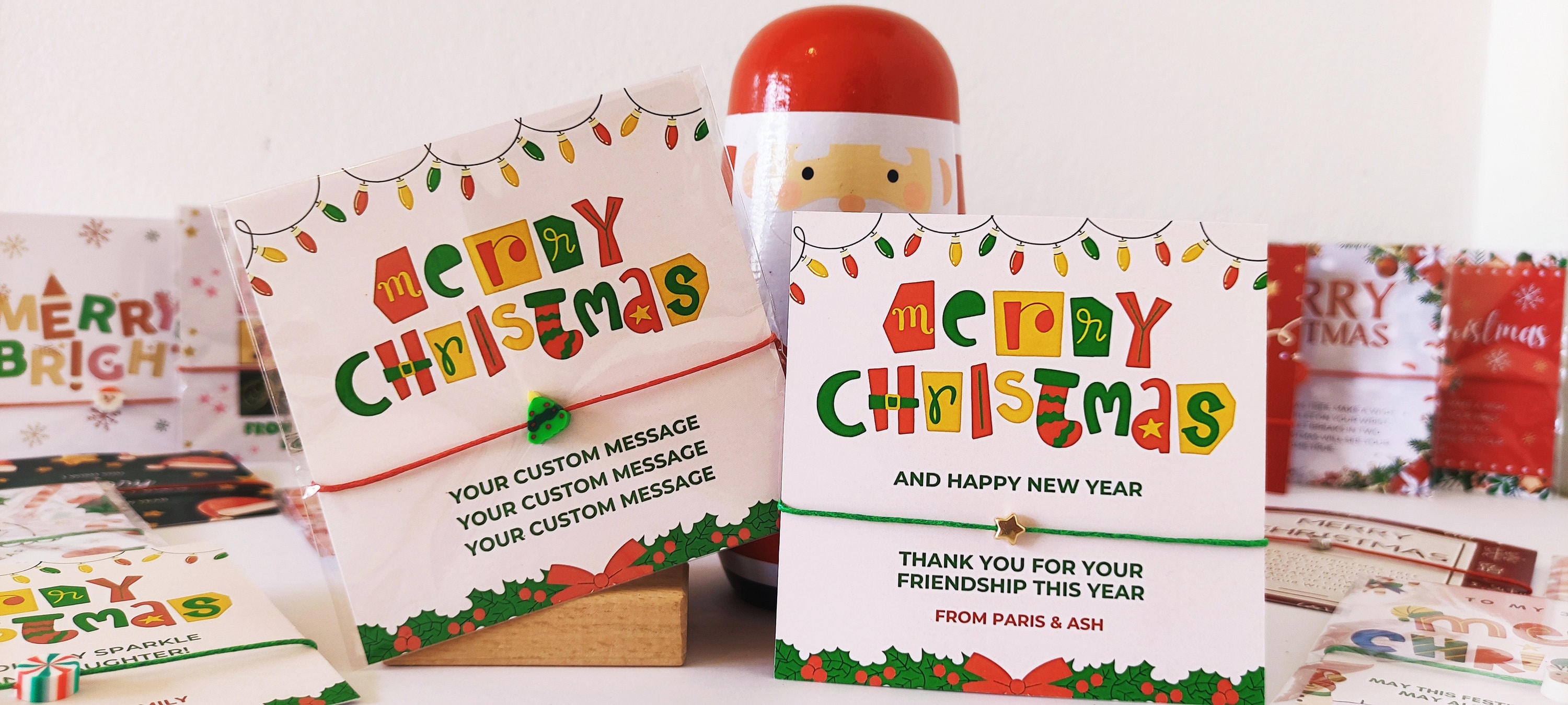 Personalized Christmas Wish Bracelet Favors