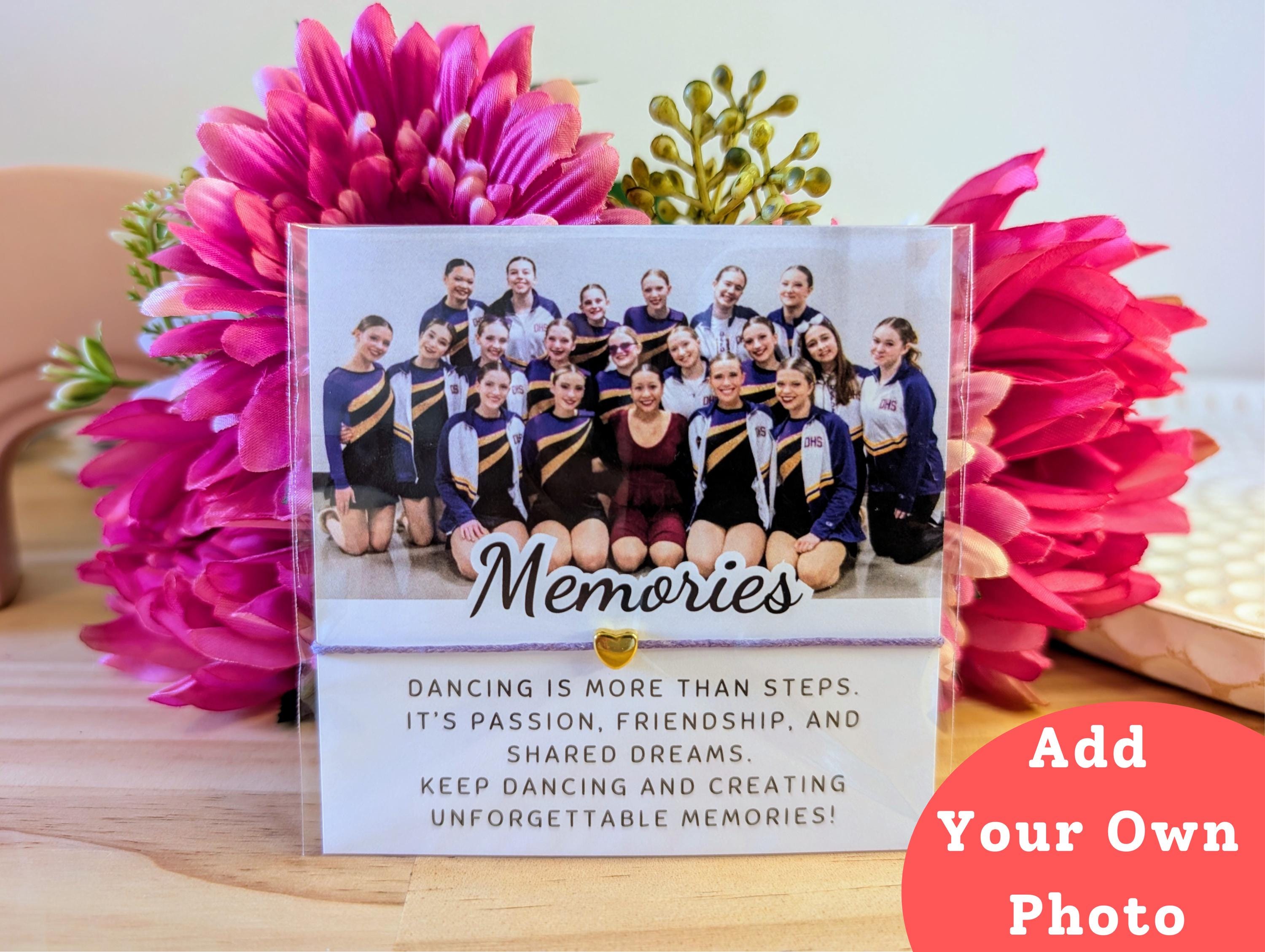 Personalized Dance Team Photo Bracelet Card