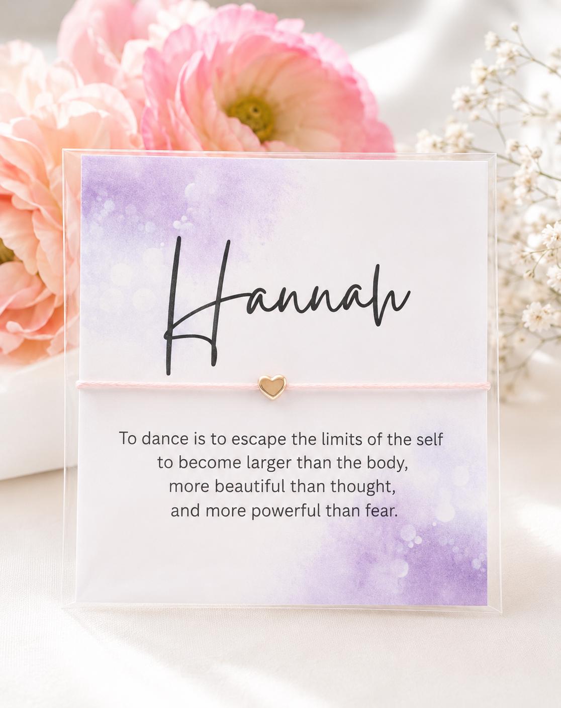Personalized Dance Wish Bracelet Card