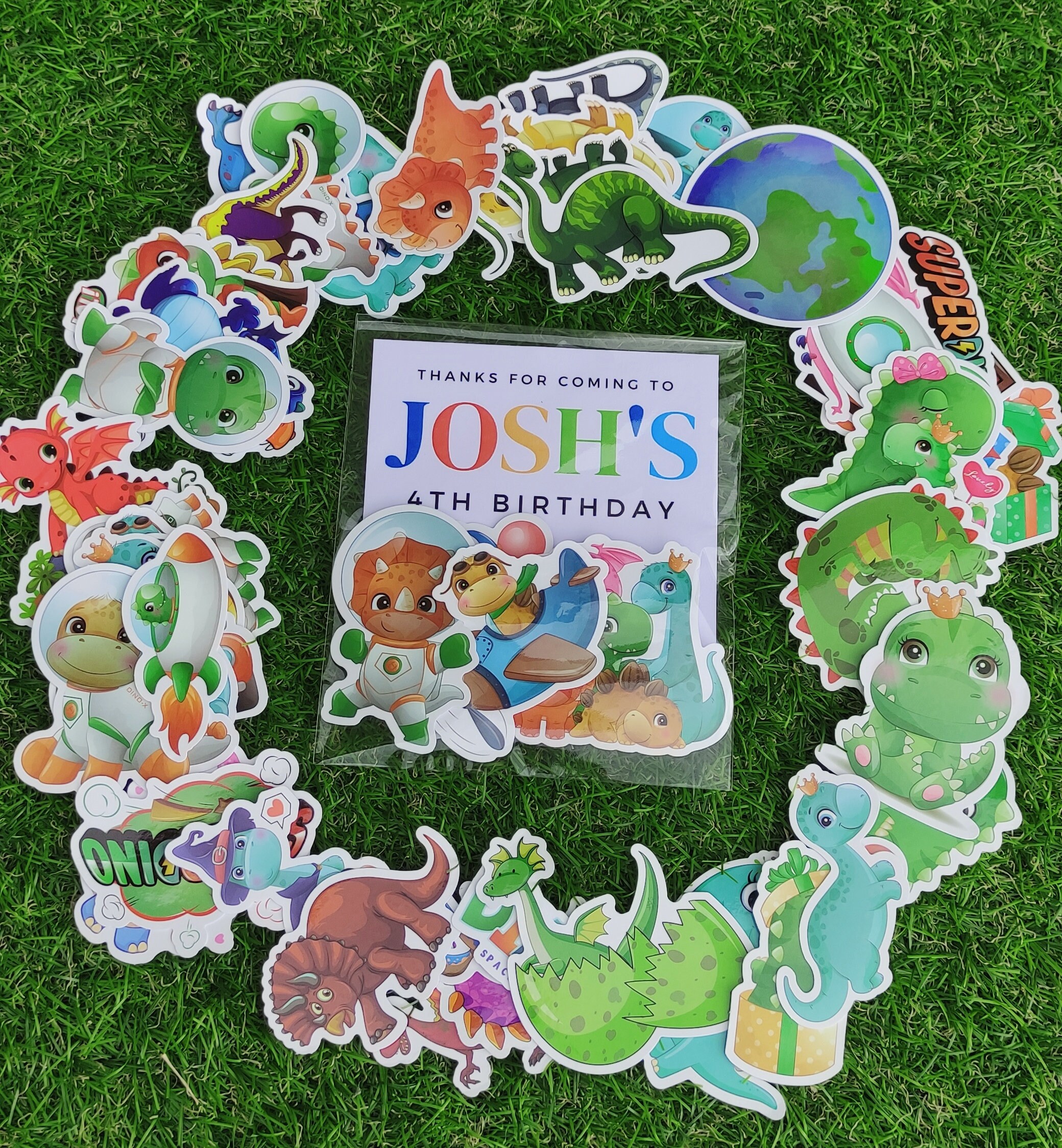 Personalized Dinosaur Birthday Favor Packs