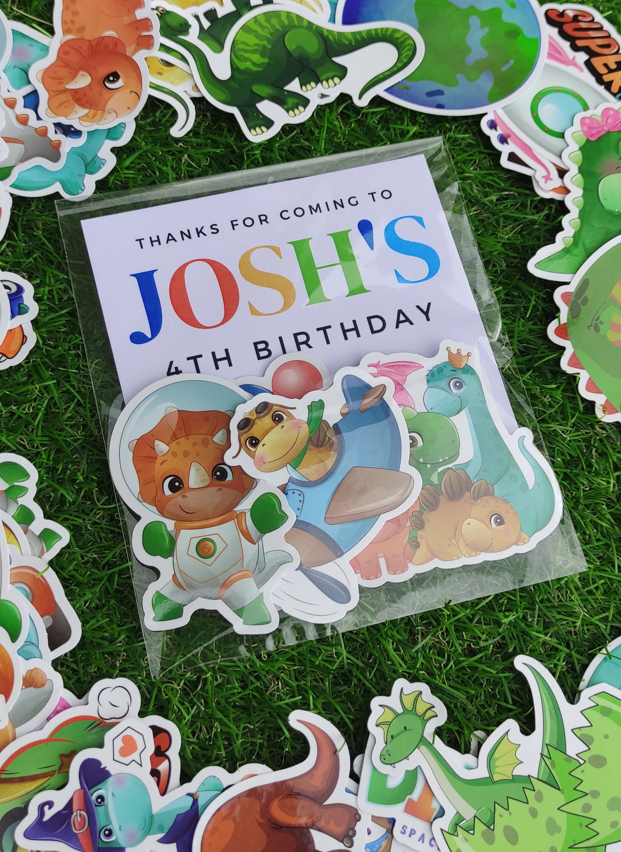 Personalized Dinosaur Birthday Favor Packs