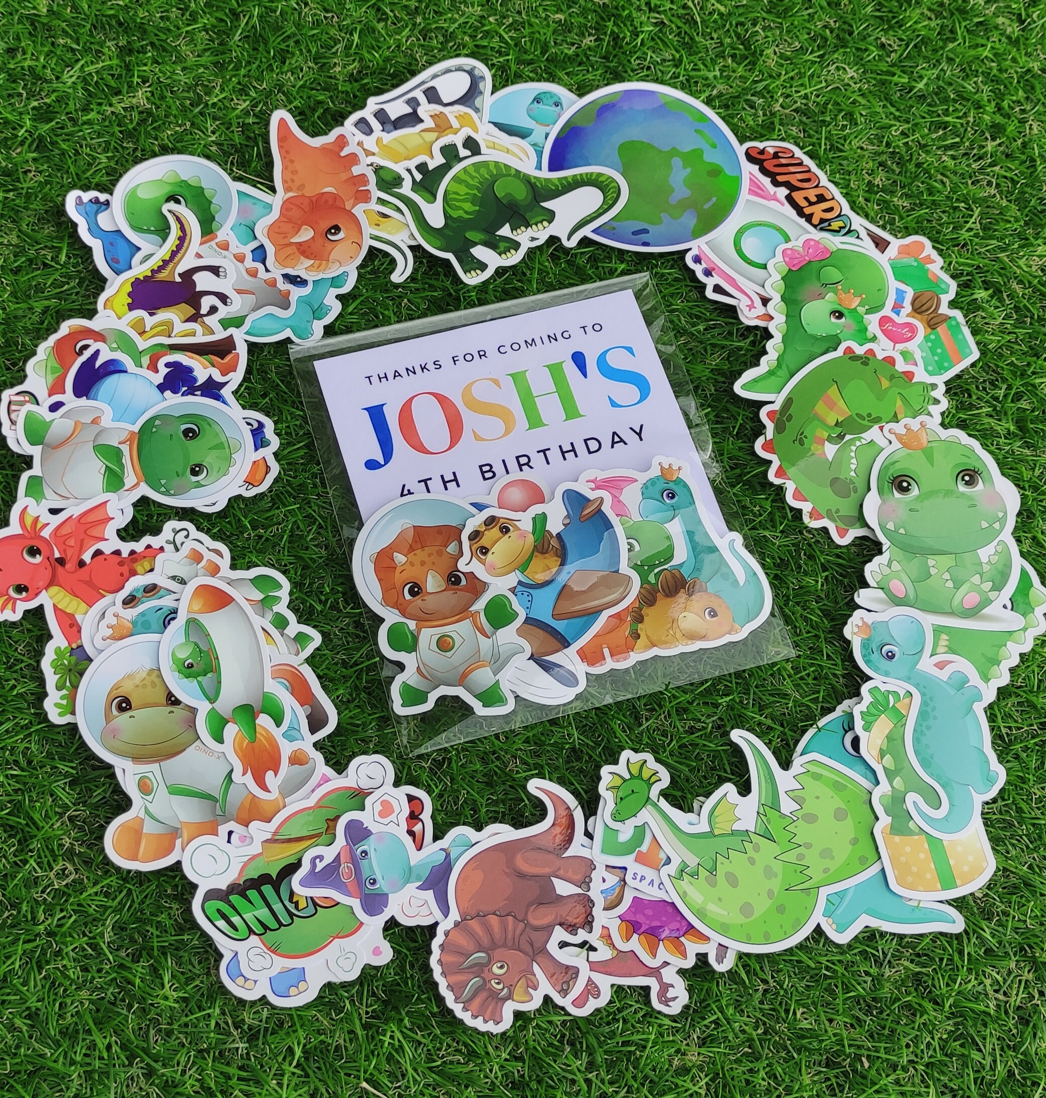 Personalized Dinosaur Birthday Favor Packs