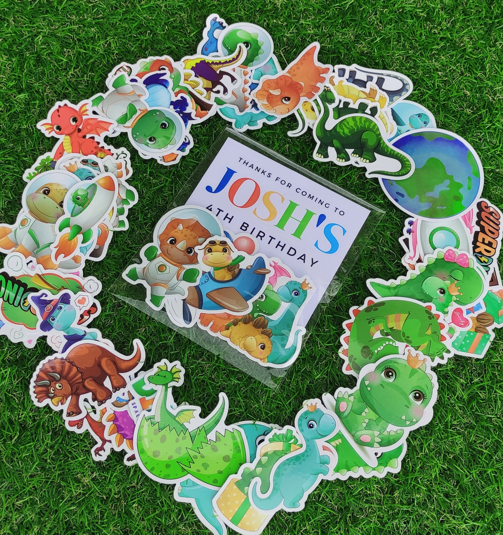 Personalized Dinosaur Birthday Favor Packs