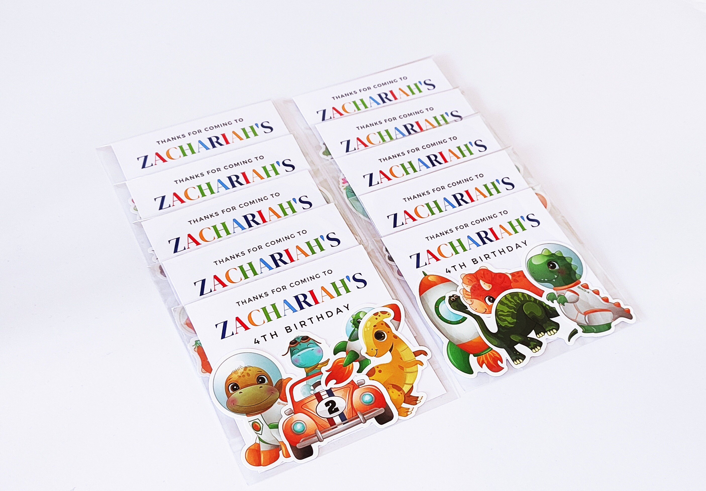 Personalized Dinosaur Birthday Favor Packs