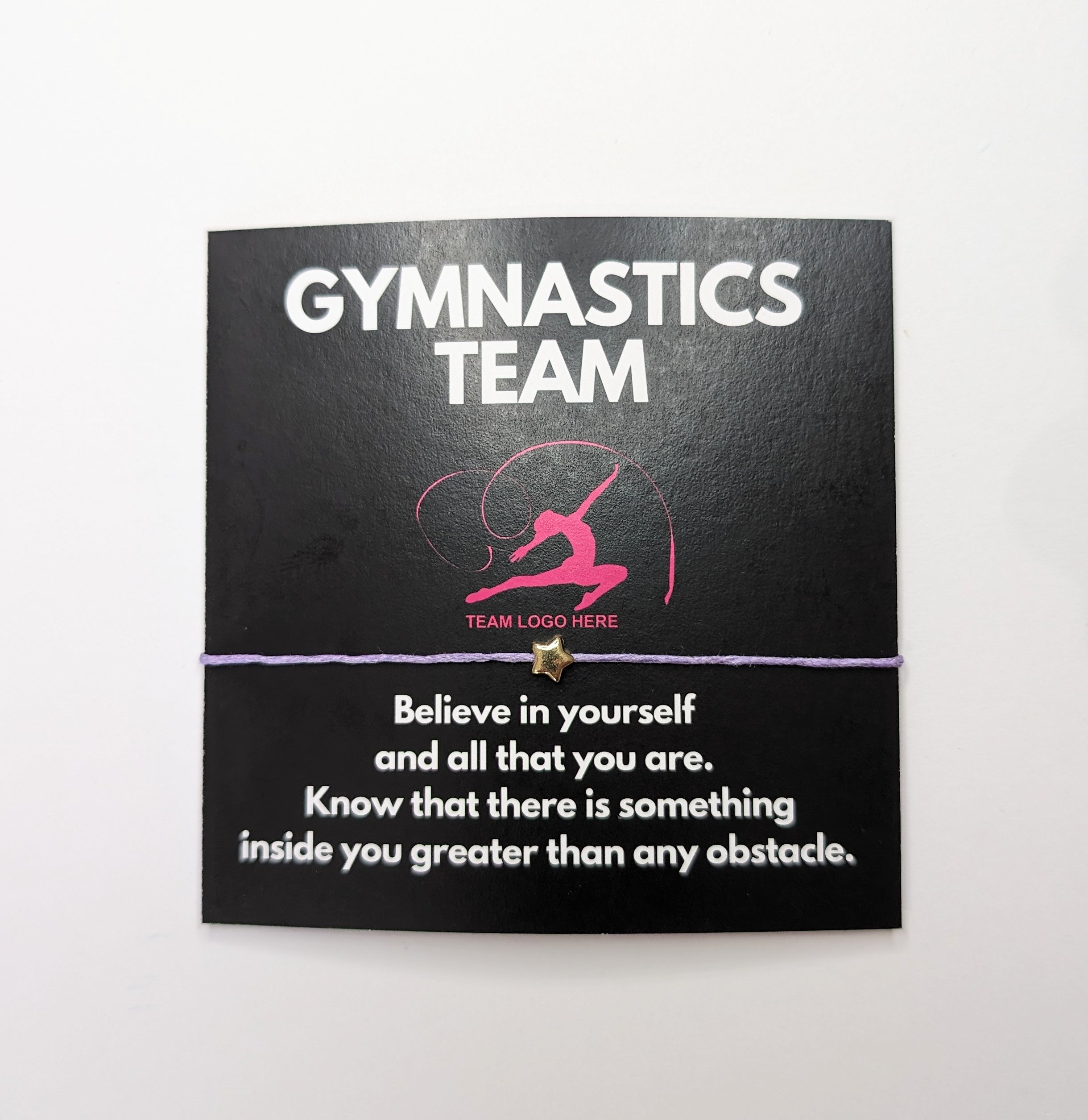 Personalized Gymnastics Team Bracelet Cards